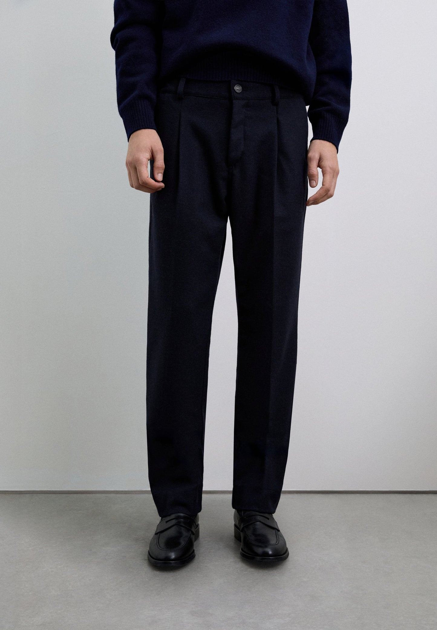 DARTED WOOL BLEND TROUSERS