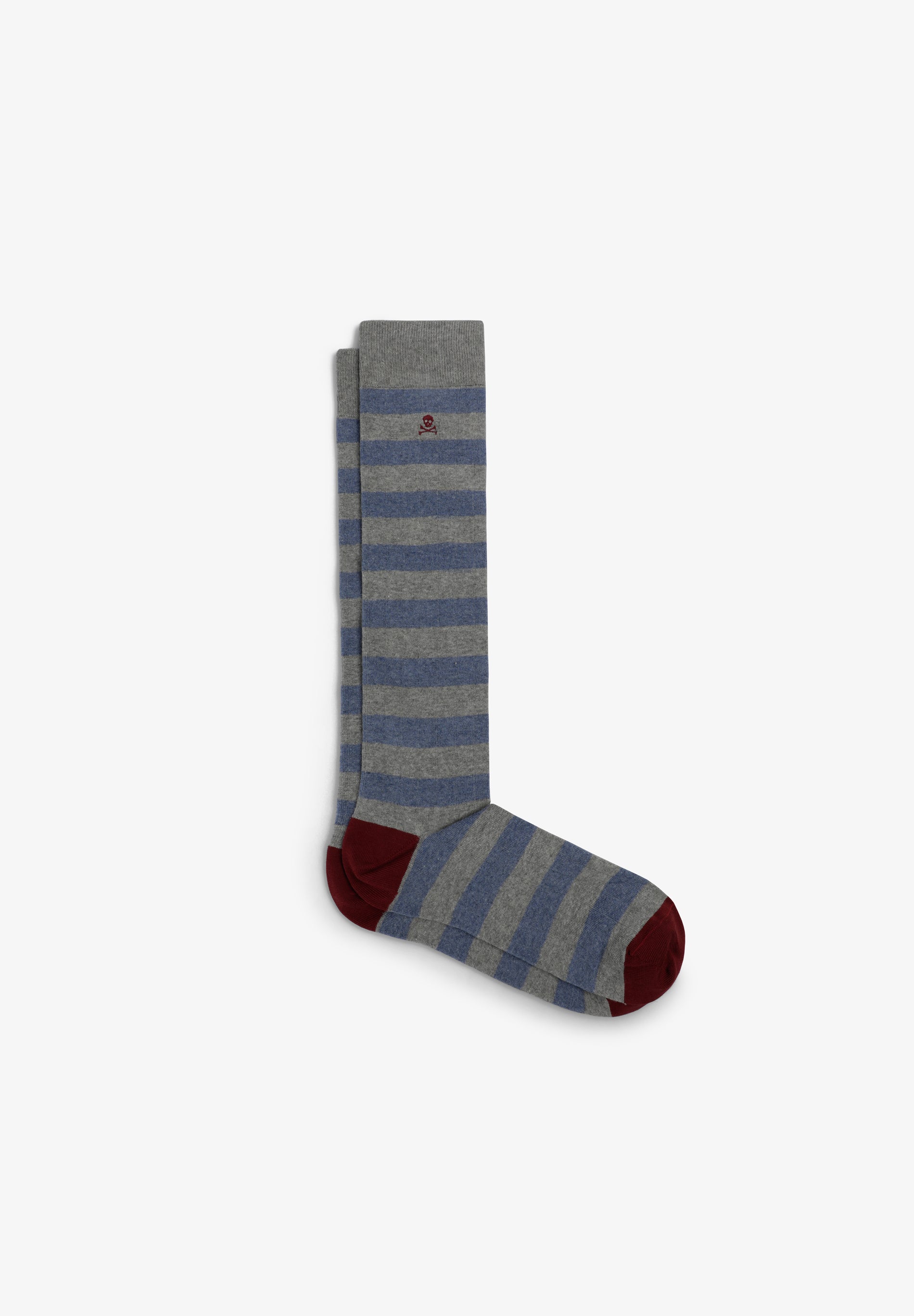 STRIPED EMBROIDERED SKULL SOCKS