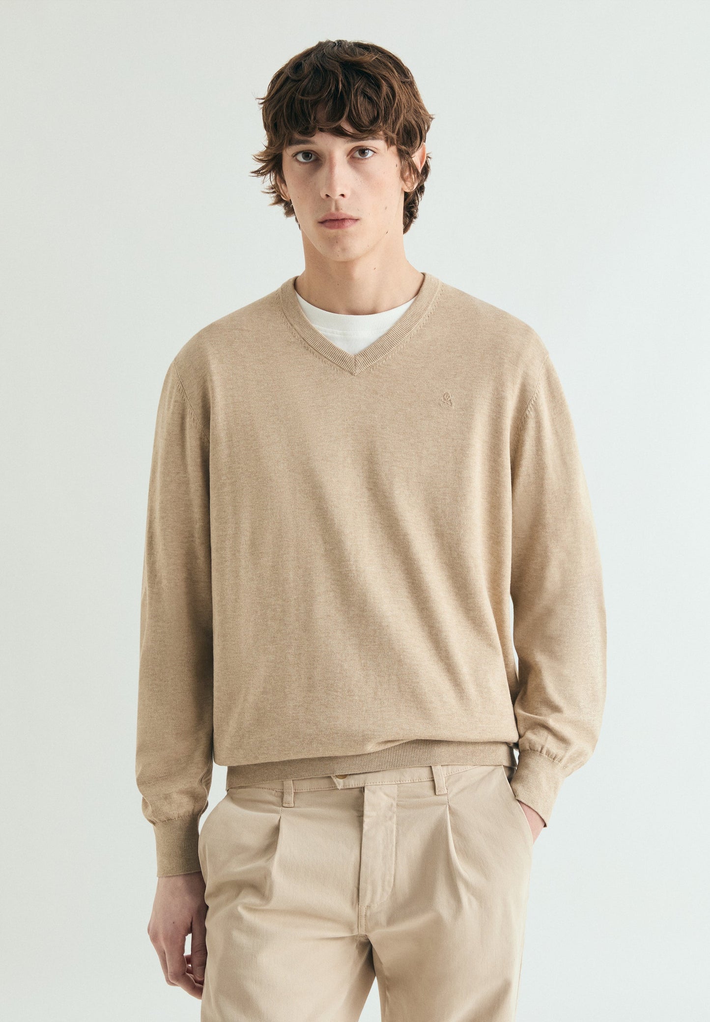 SUPIMA SWEATER WITH TONAL EMBROIDERY