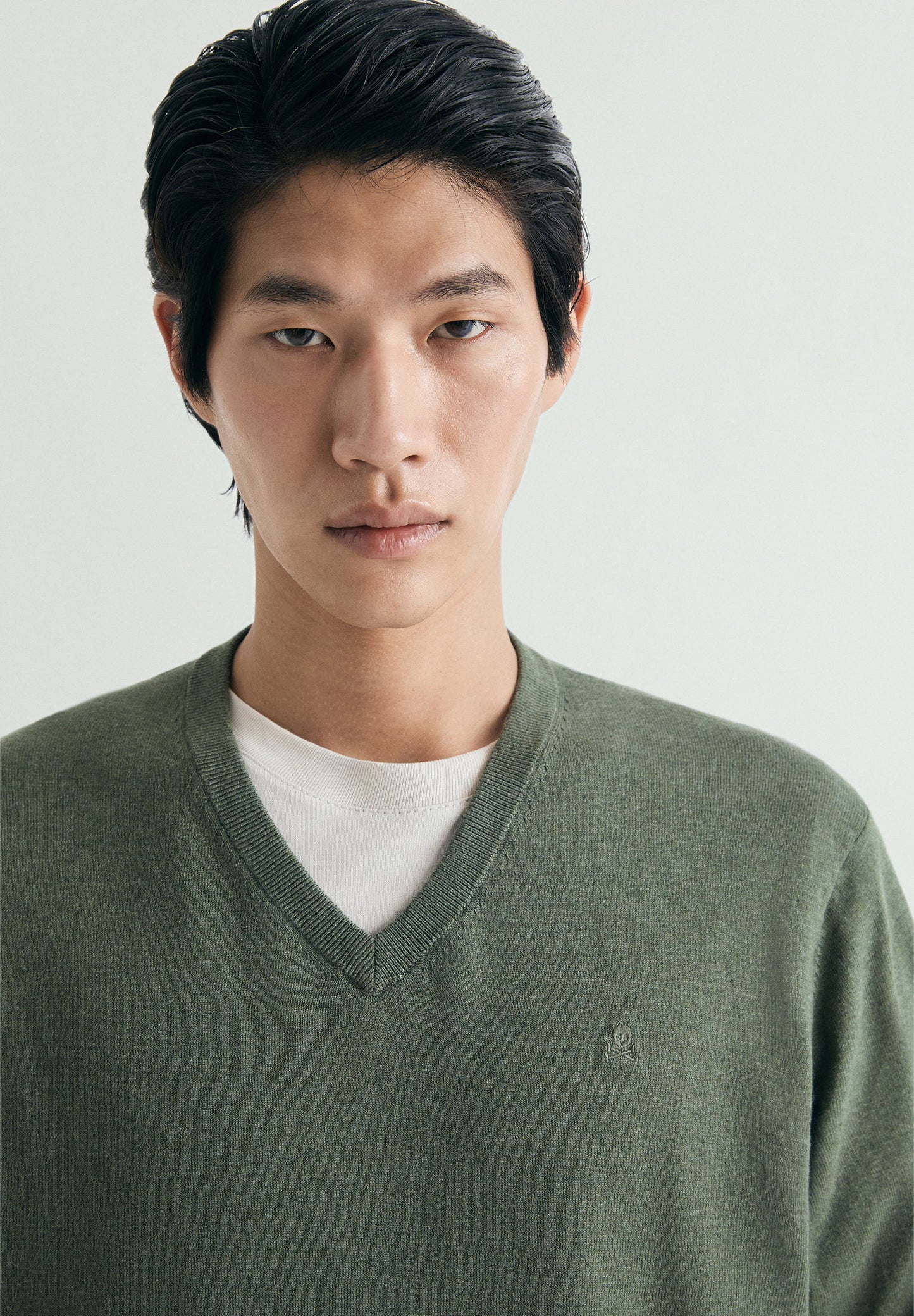 SUPIMA SWEATER WITH TONAL EMBROIDERY