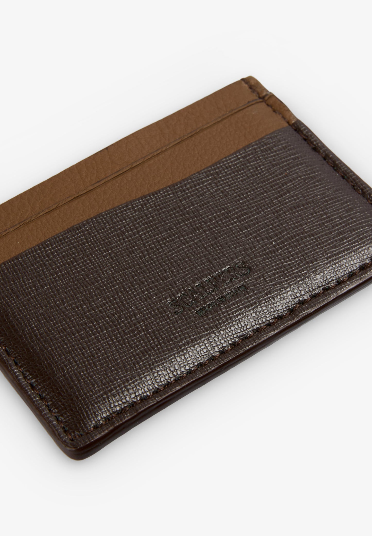 LEATHER CARD HOLDER WITH ENGRAVED LOGO