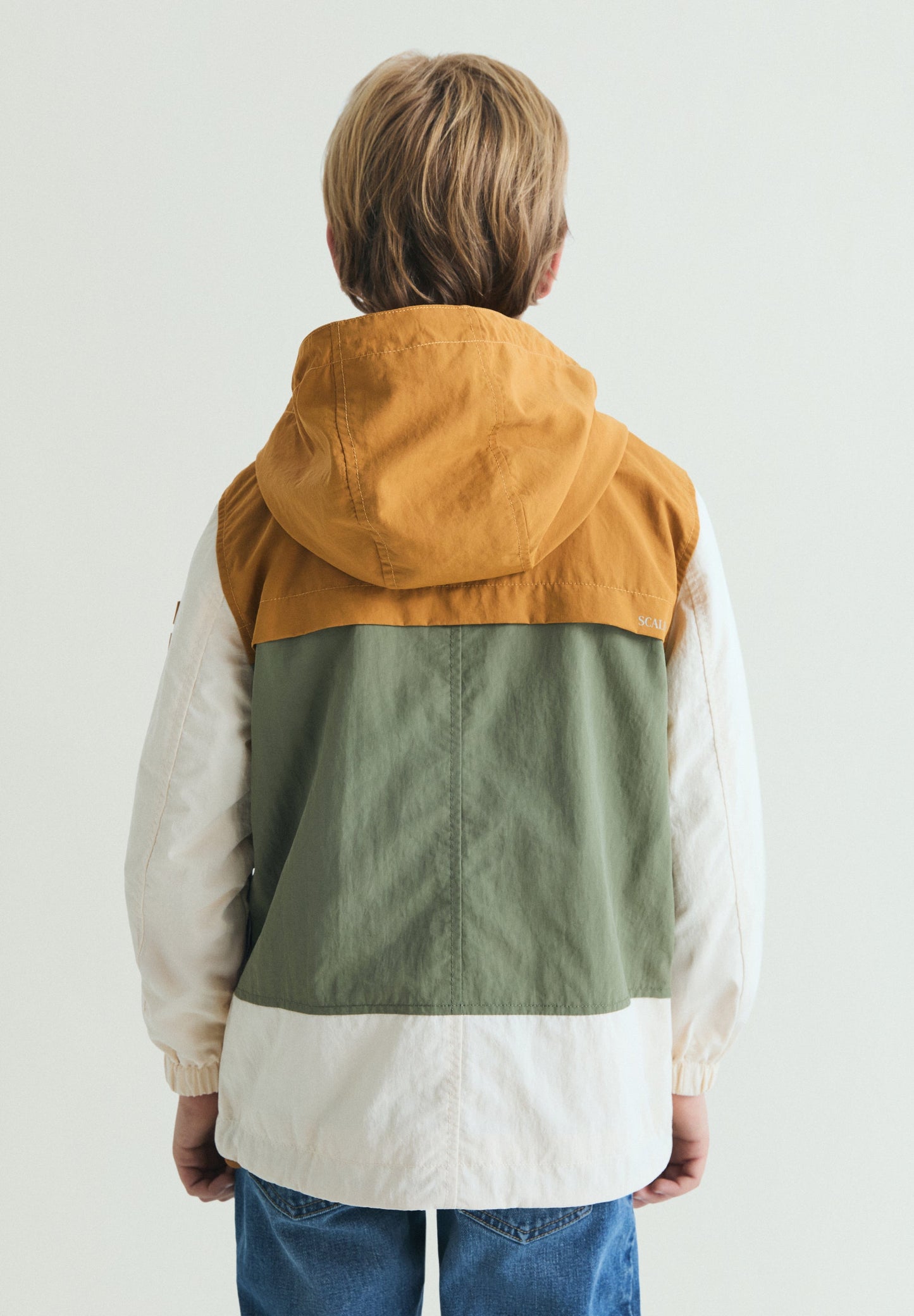 COLOUR BLOCK HOODED TECHNICAL COAT