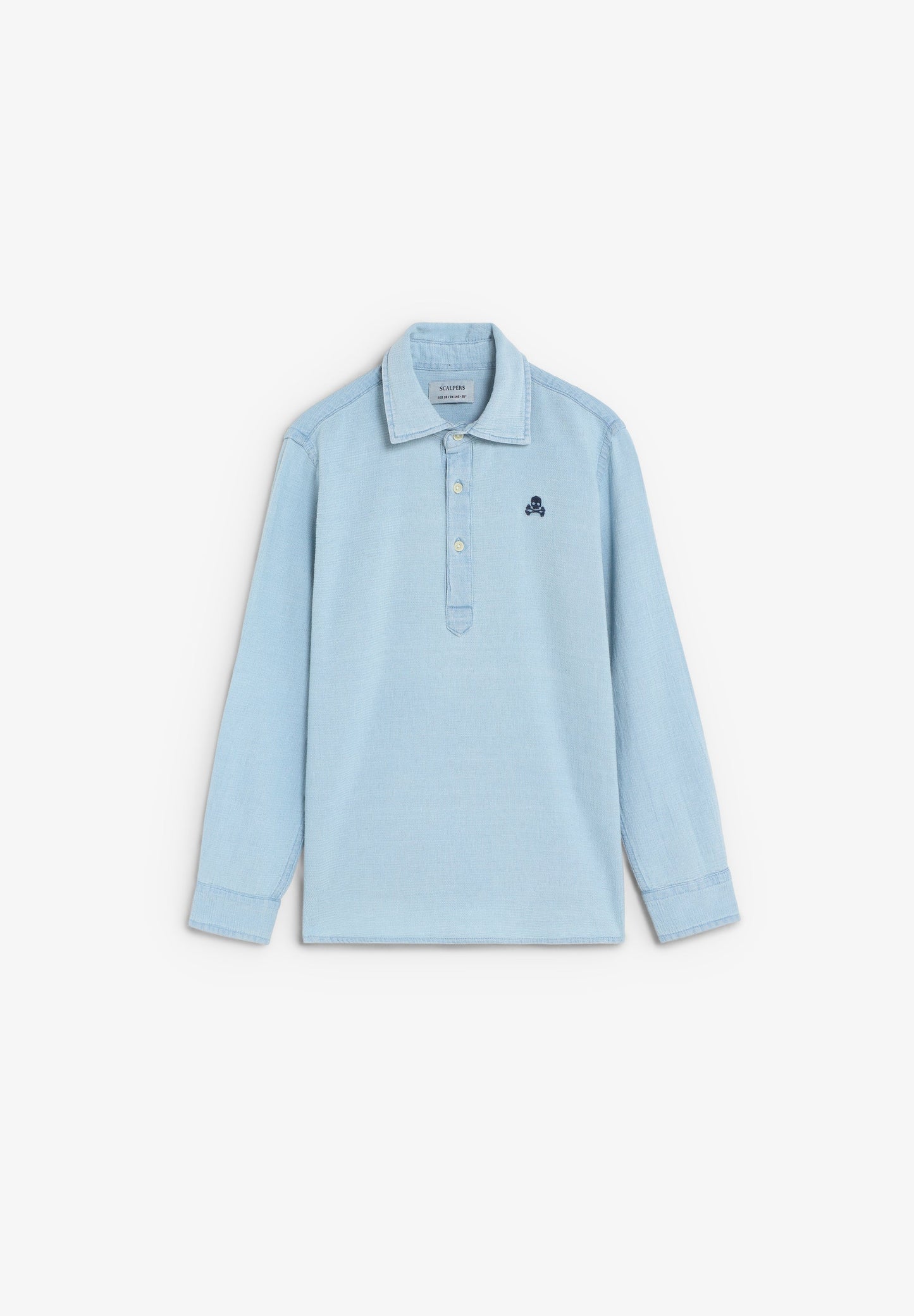 LONG SLEEVE DENIM POLO SHIRT
