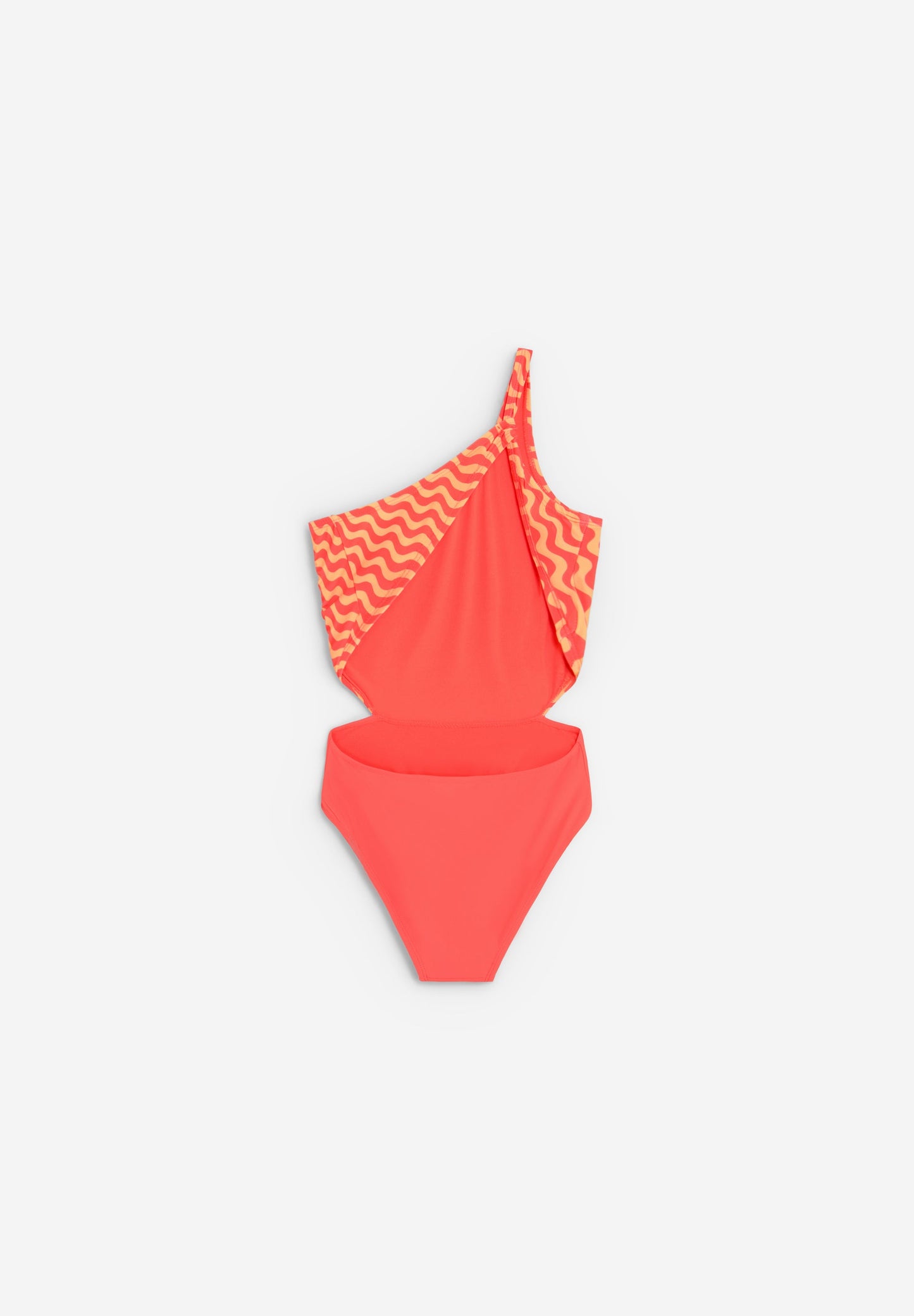 CONTRAST ASYMMETRIC SWIMSUIT