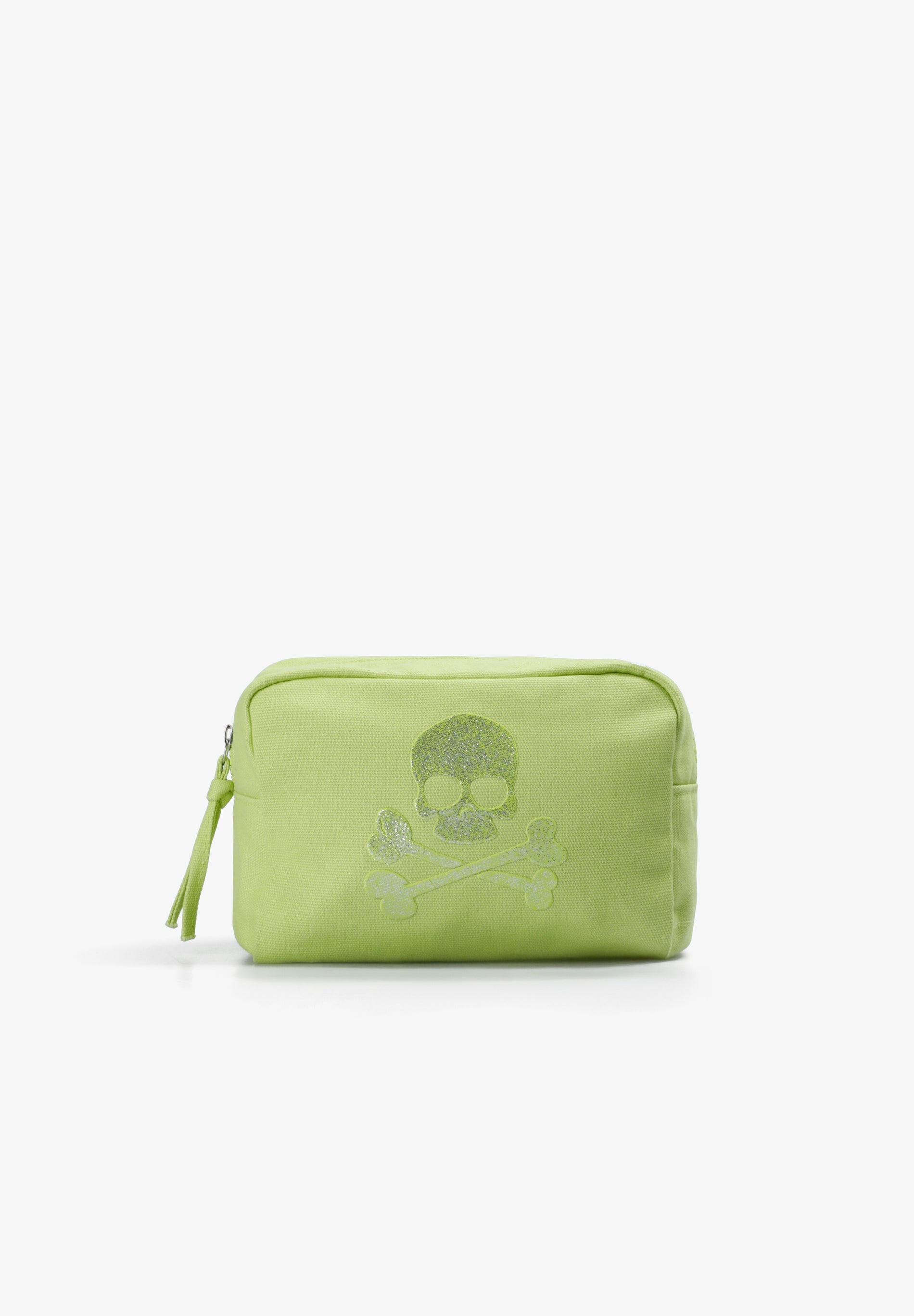 GLITTER SKULL TOILETRY BAG