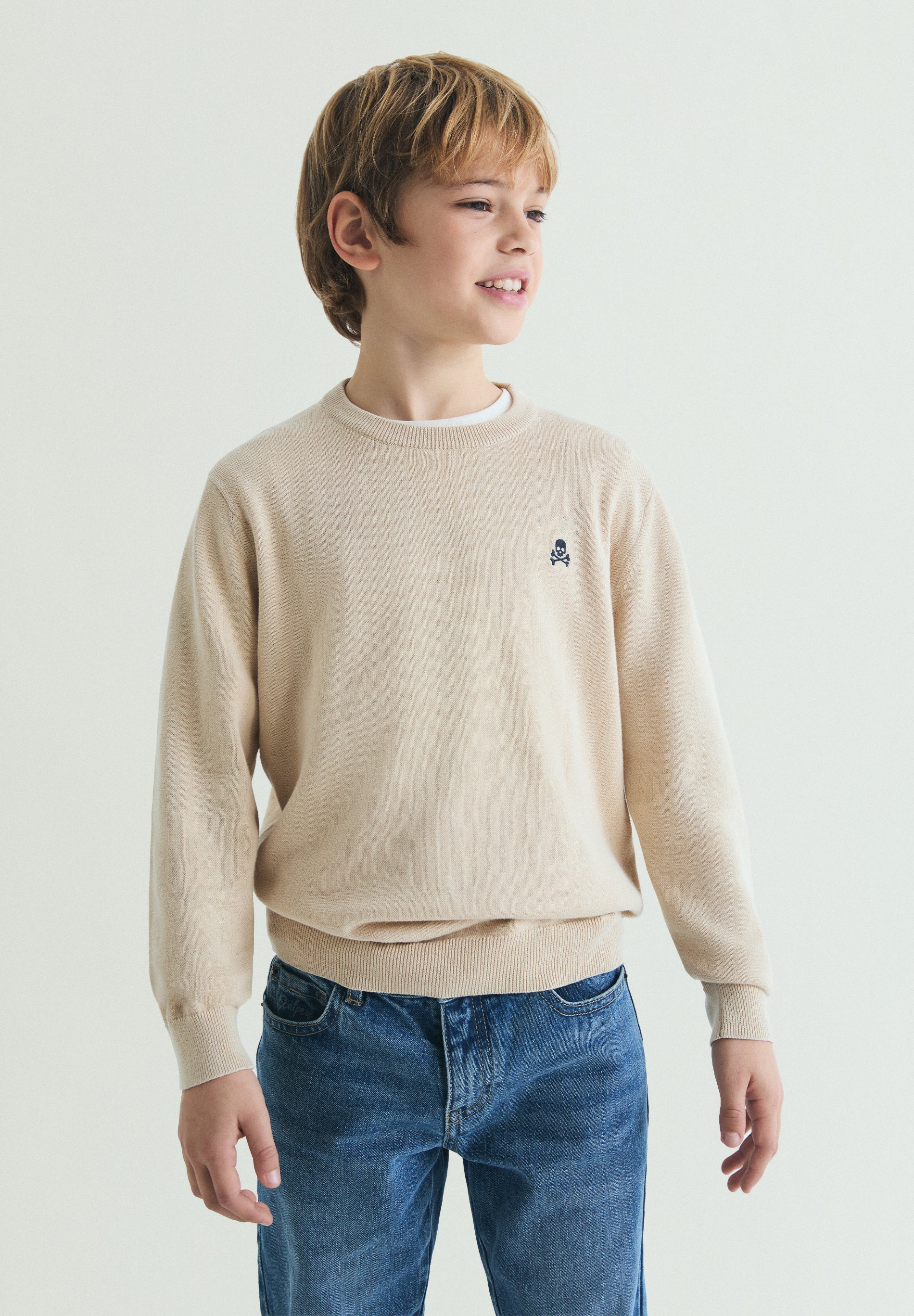 ROUND NECK COTTON SWEATER