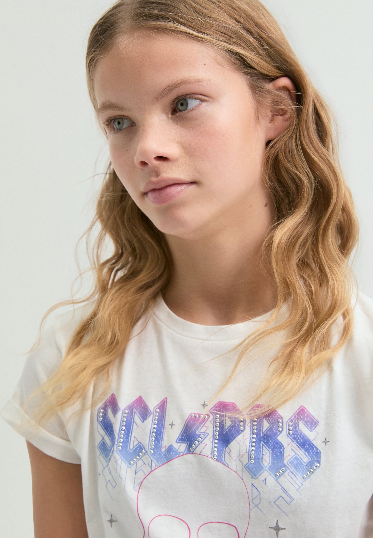 RHINESTONE PRINT T-SHIRT