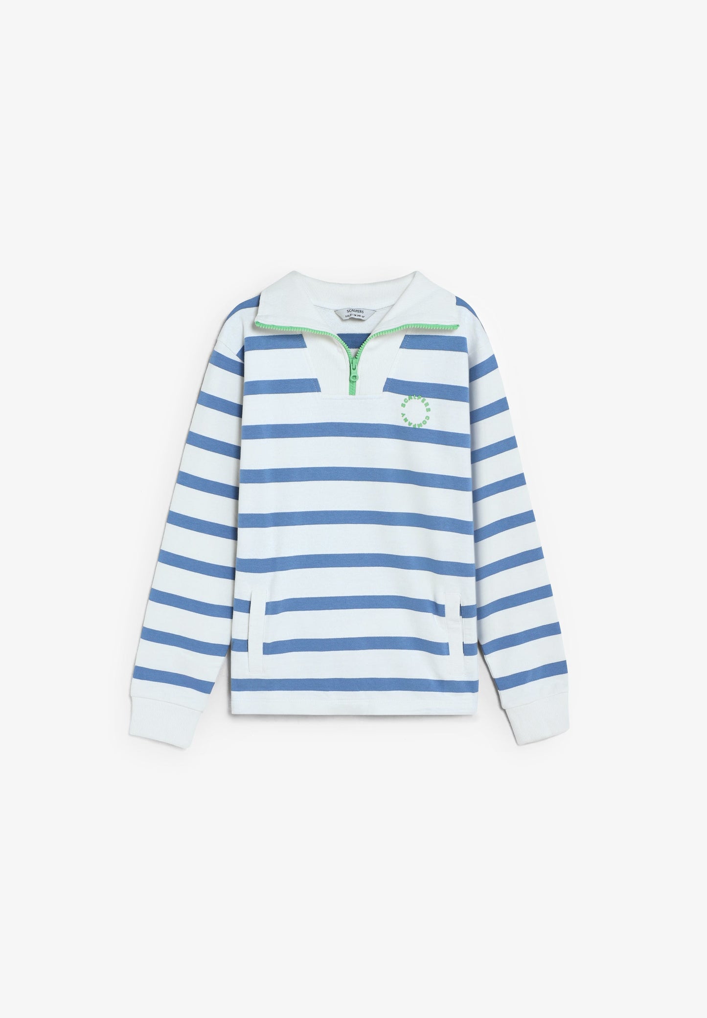 STRIPED SWEATSHIRT WITH POLO SHIRT COLLAR