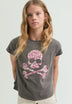ANIMAL PRINT SKULL T-SHIRT