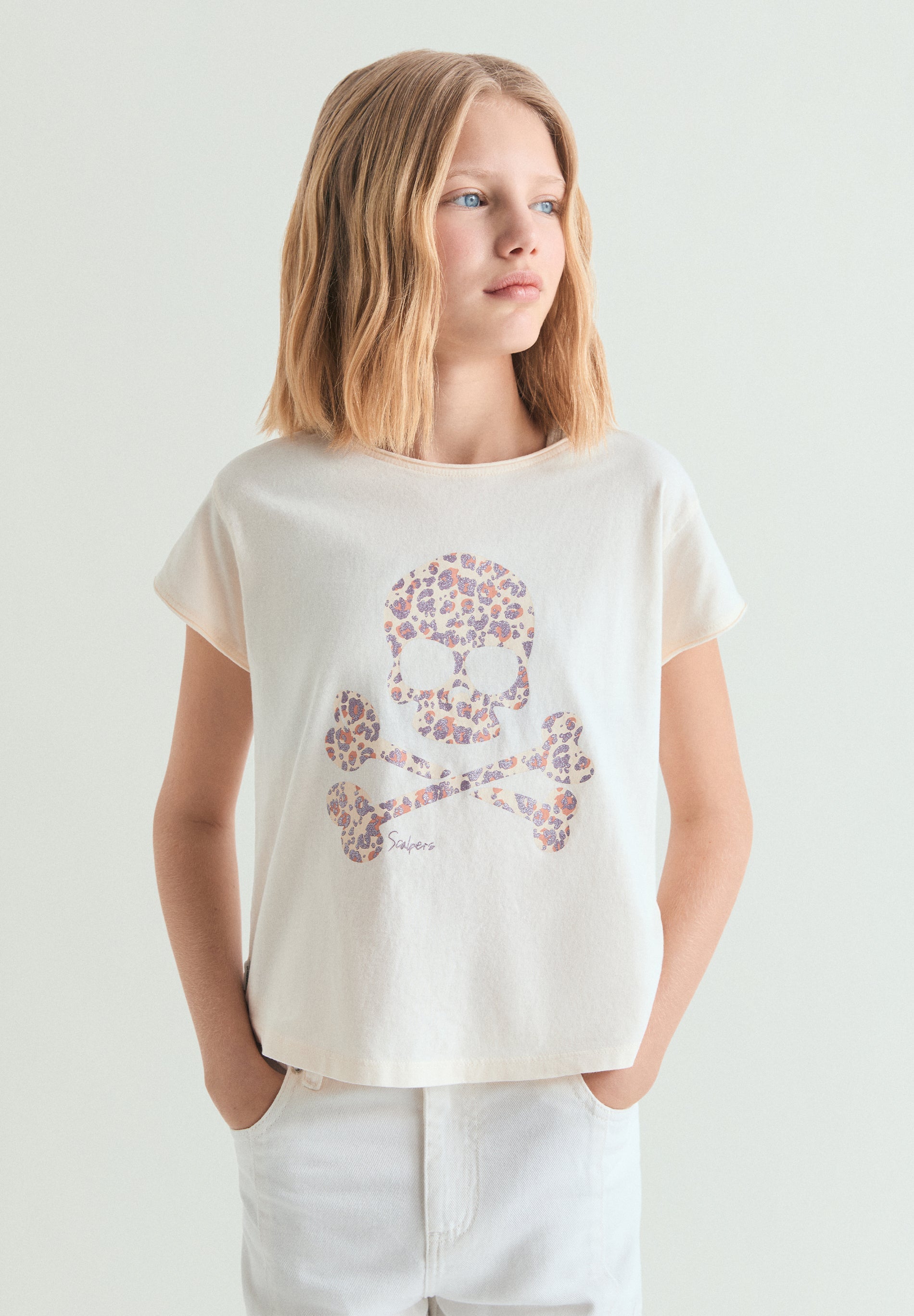 ANIMAL PRINT SKULL T-SHIRT