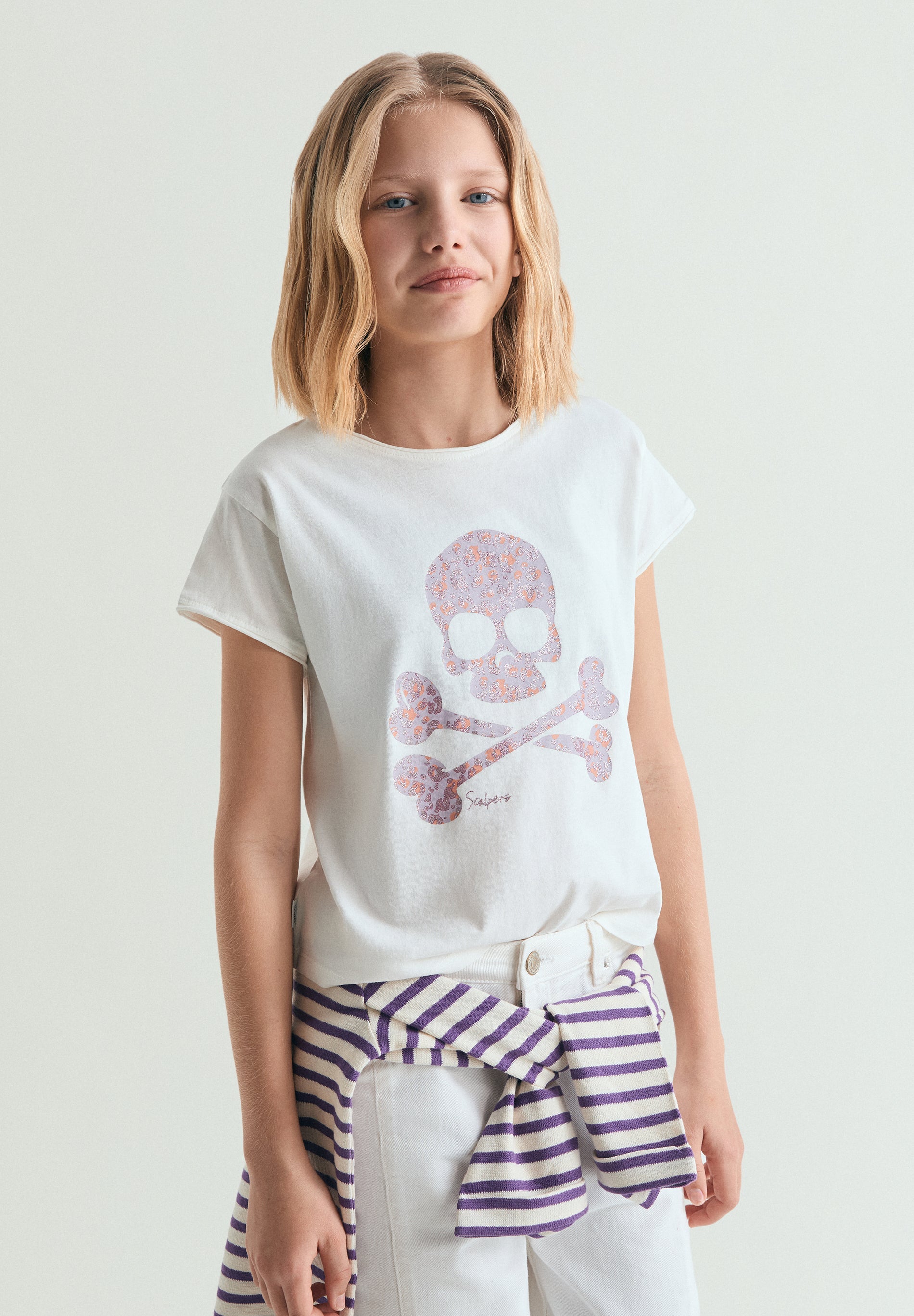 ANIMAL PRINT SKULL T-SHIRT