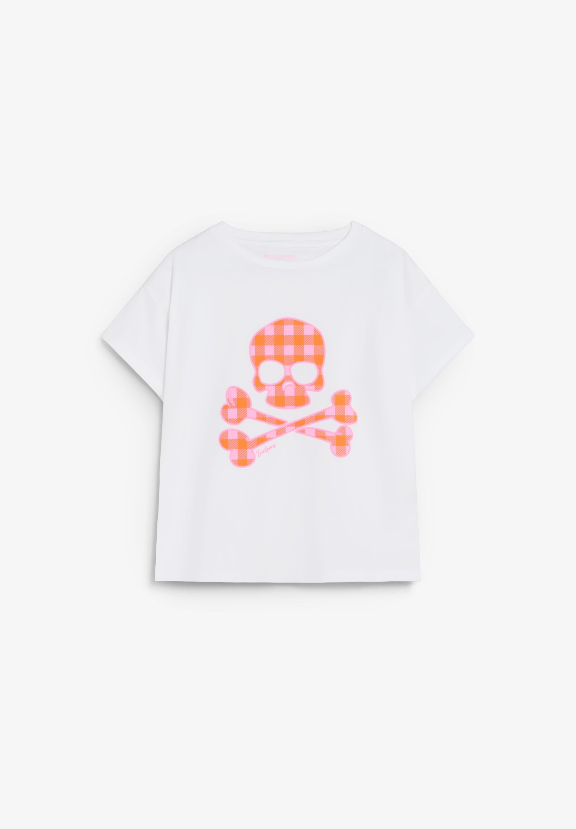 GINGHAM SKULL T-SHIRT