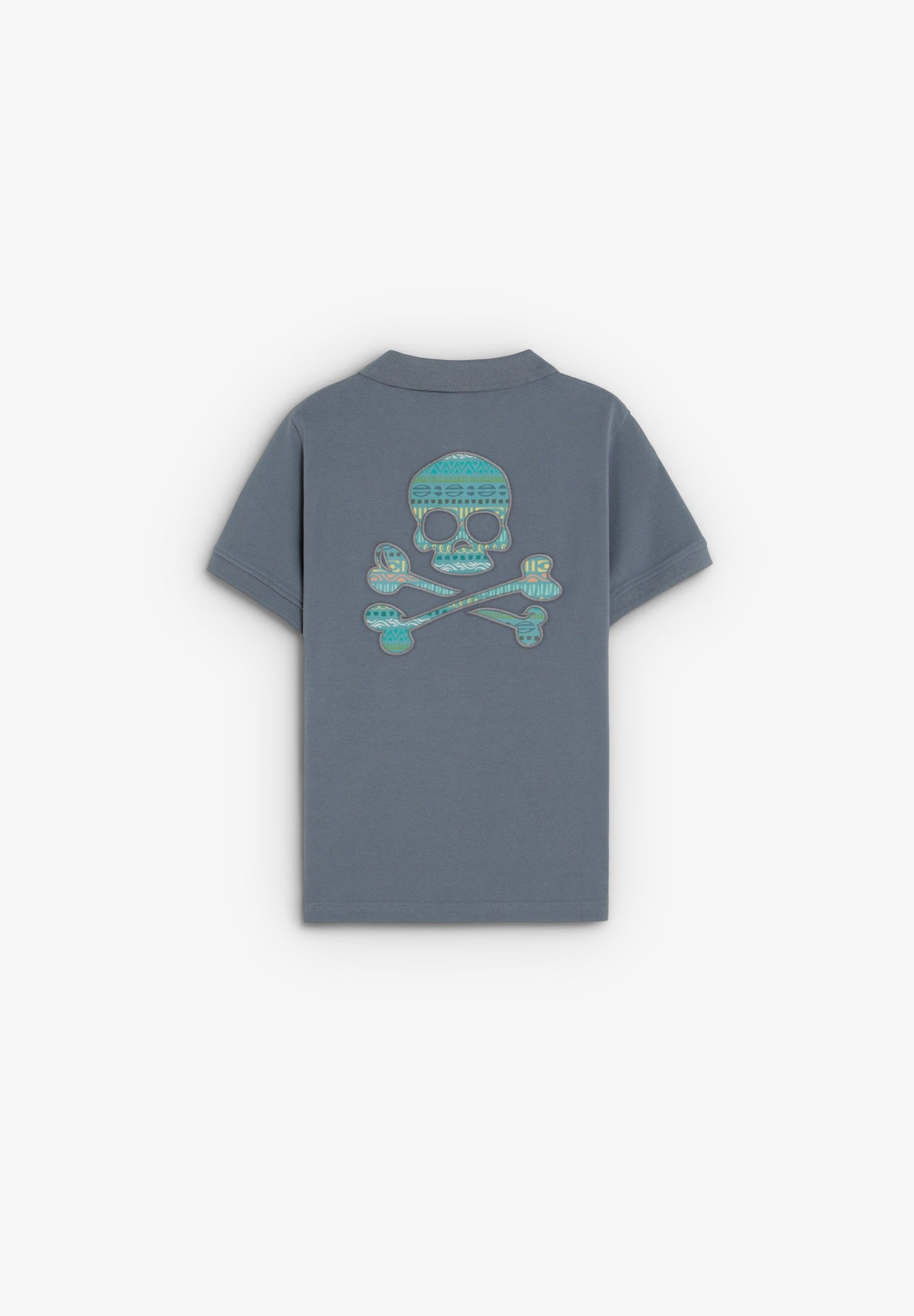 POLO SHIRT WITH CONTRAST EMBROIDERED SKULL
