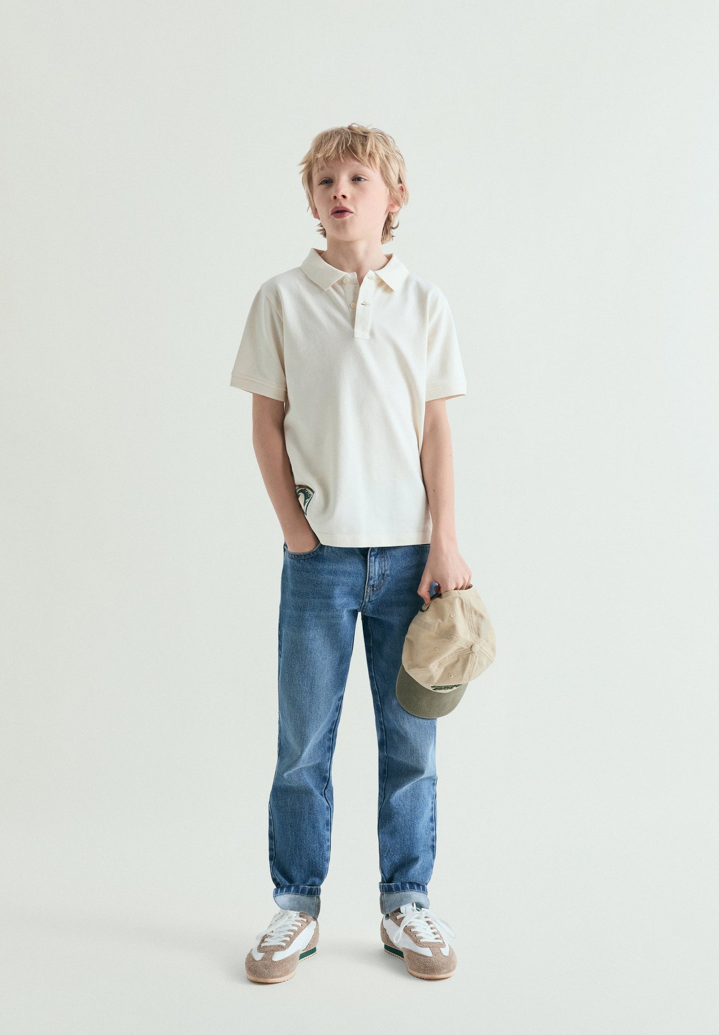 POLO SHIRT WITH CONTRAST EMBROIDERED SKULL