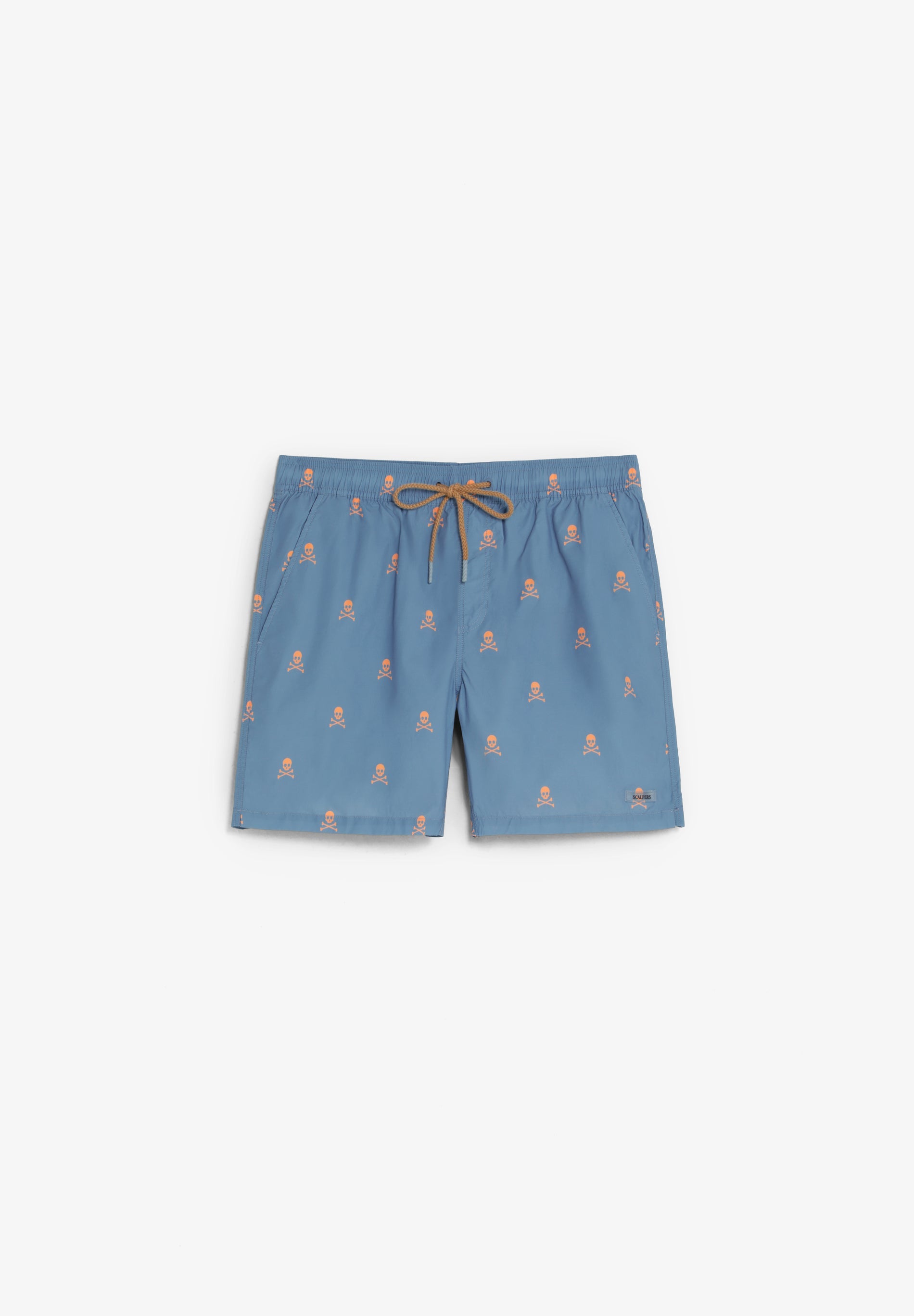 CONTRAST SKULL SWIMMING TRUNKS