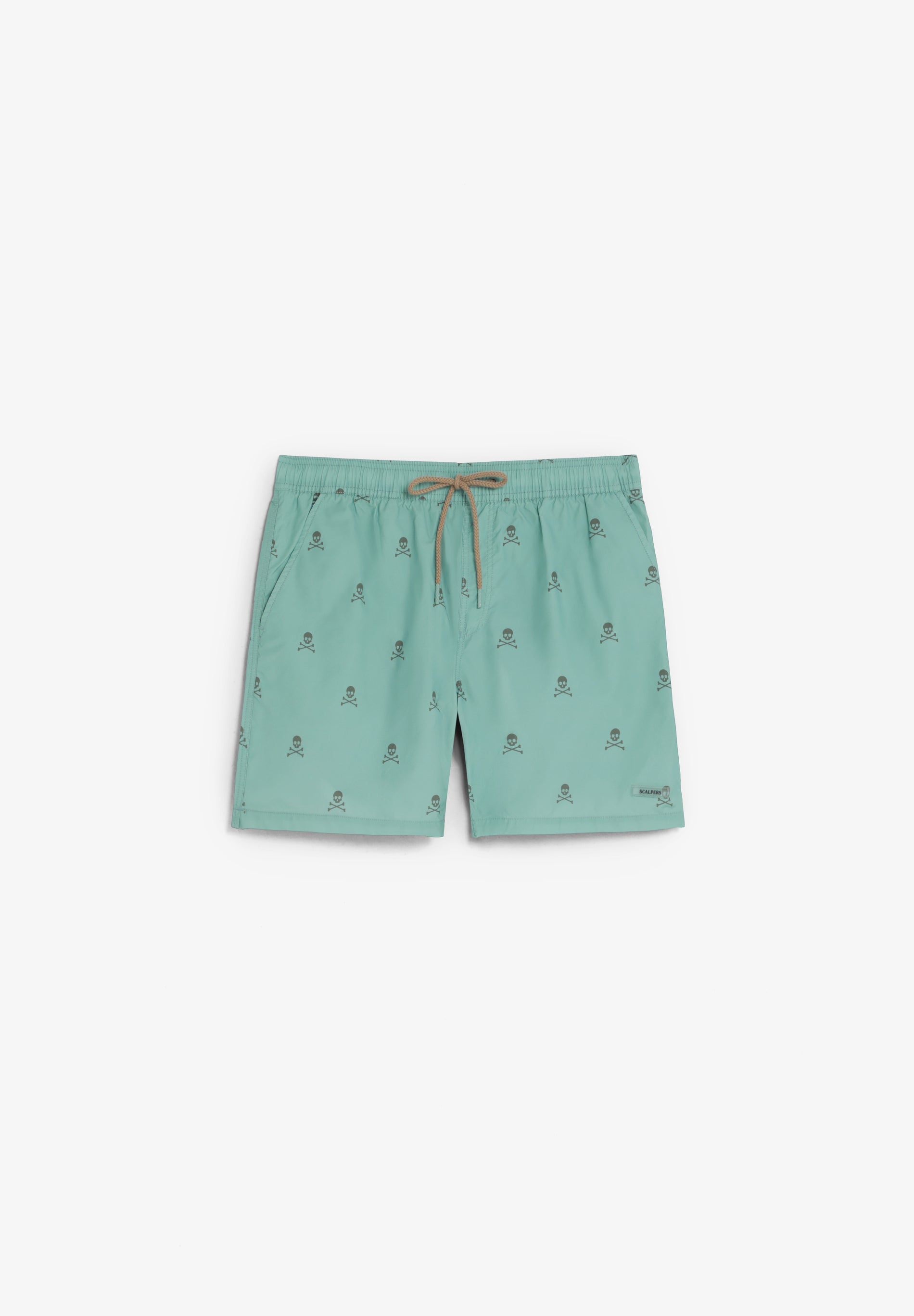 CONTRAST SKULL SWIMMING TRUNKS
