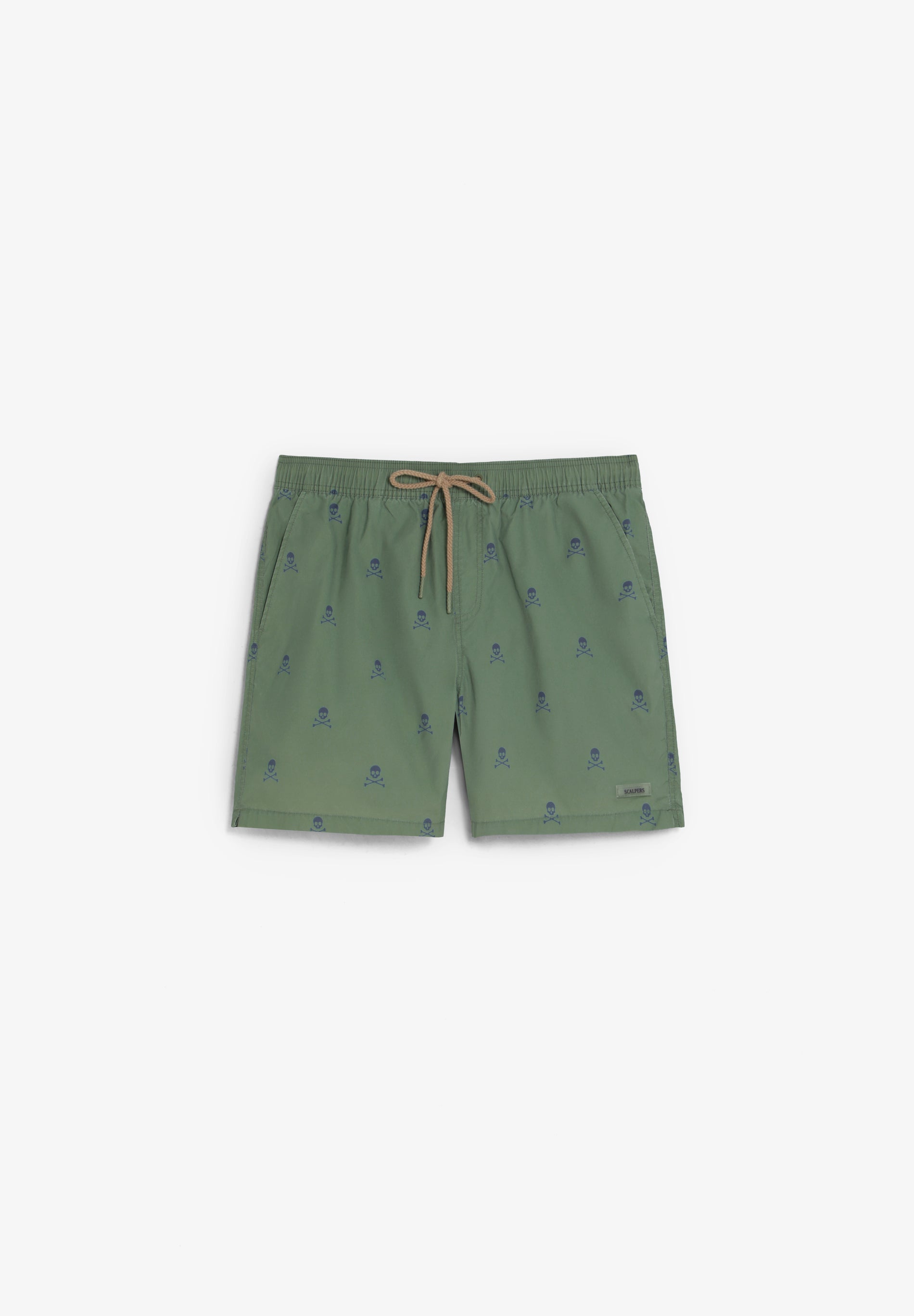 CONTRAST SKULL SWIMMING TRUNKS