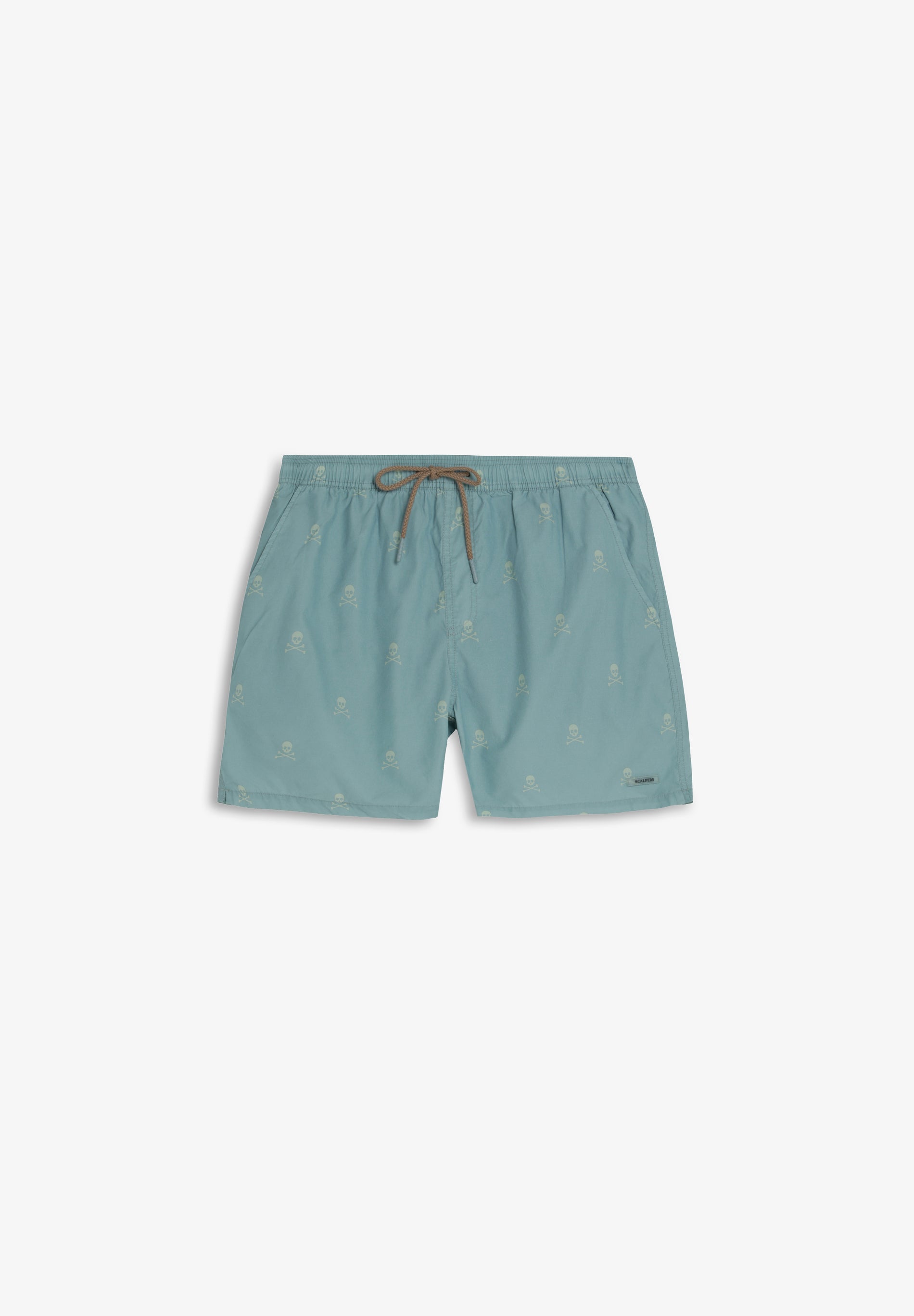 CONTRAST SKULL SWIMMING TRUNKS