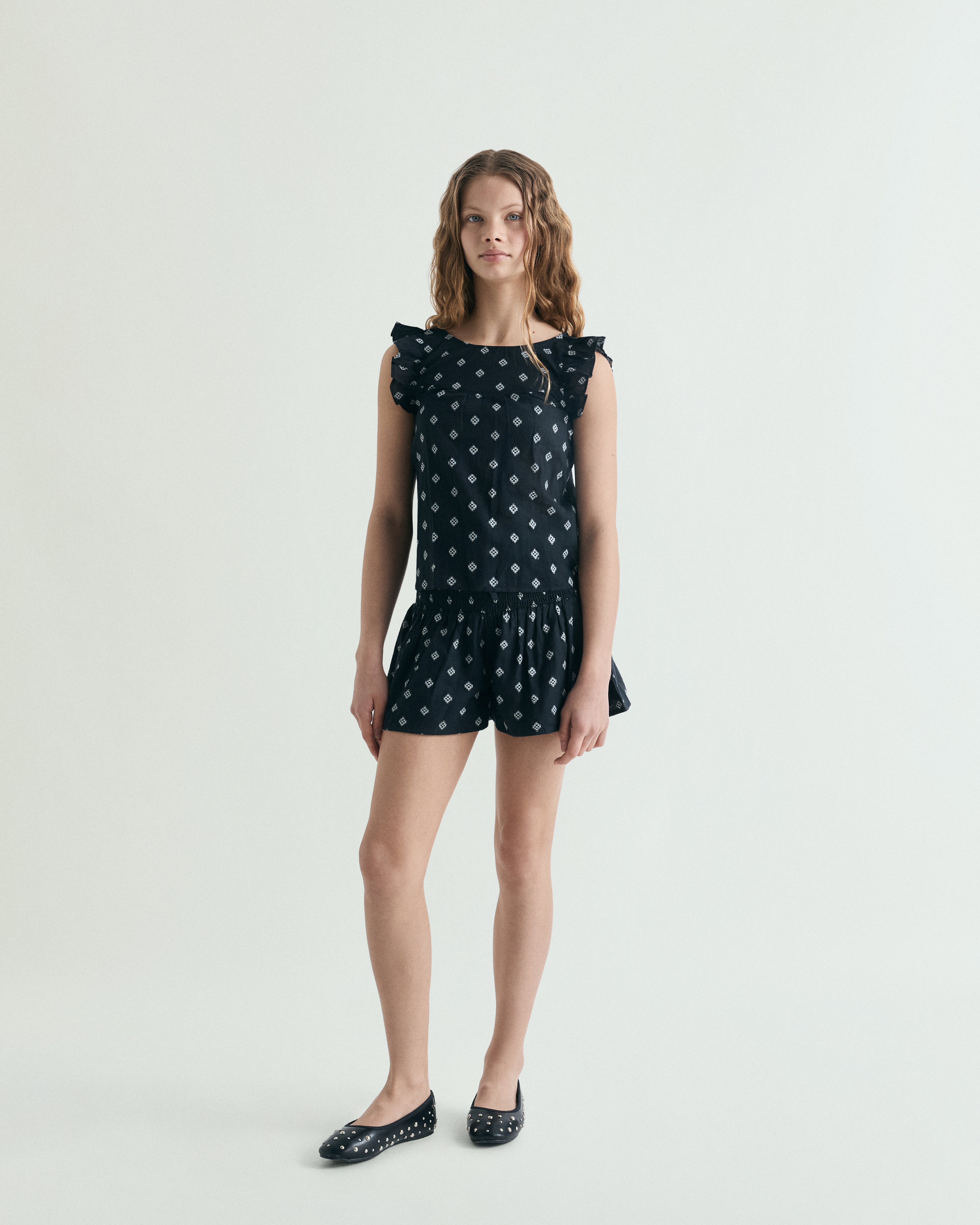 JACQUARD BERMUDA SHORTS WITH ELASTIC WAIST