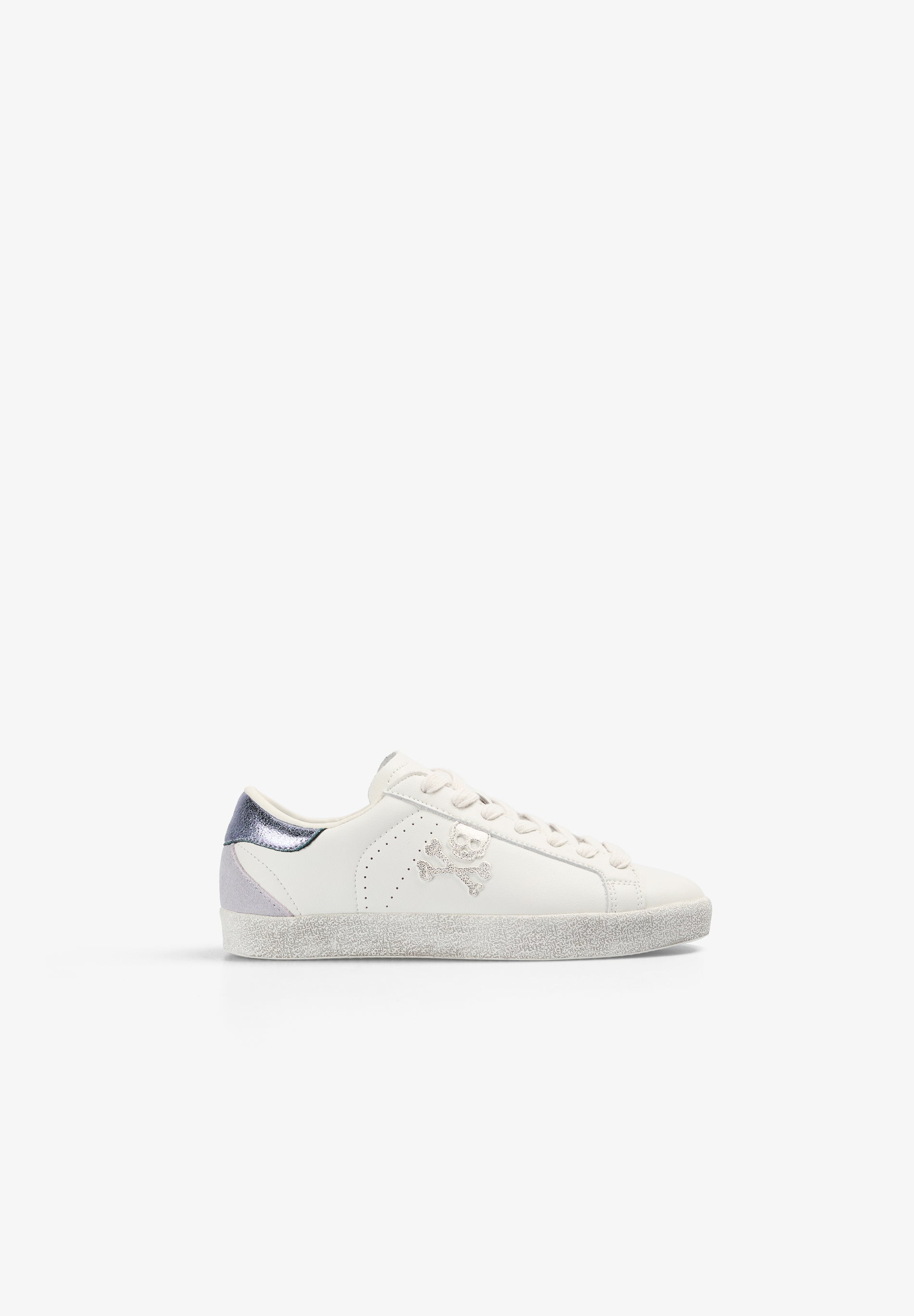 METALLIC CONTRAST LEATHER SNEAKERS
