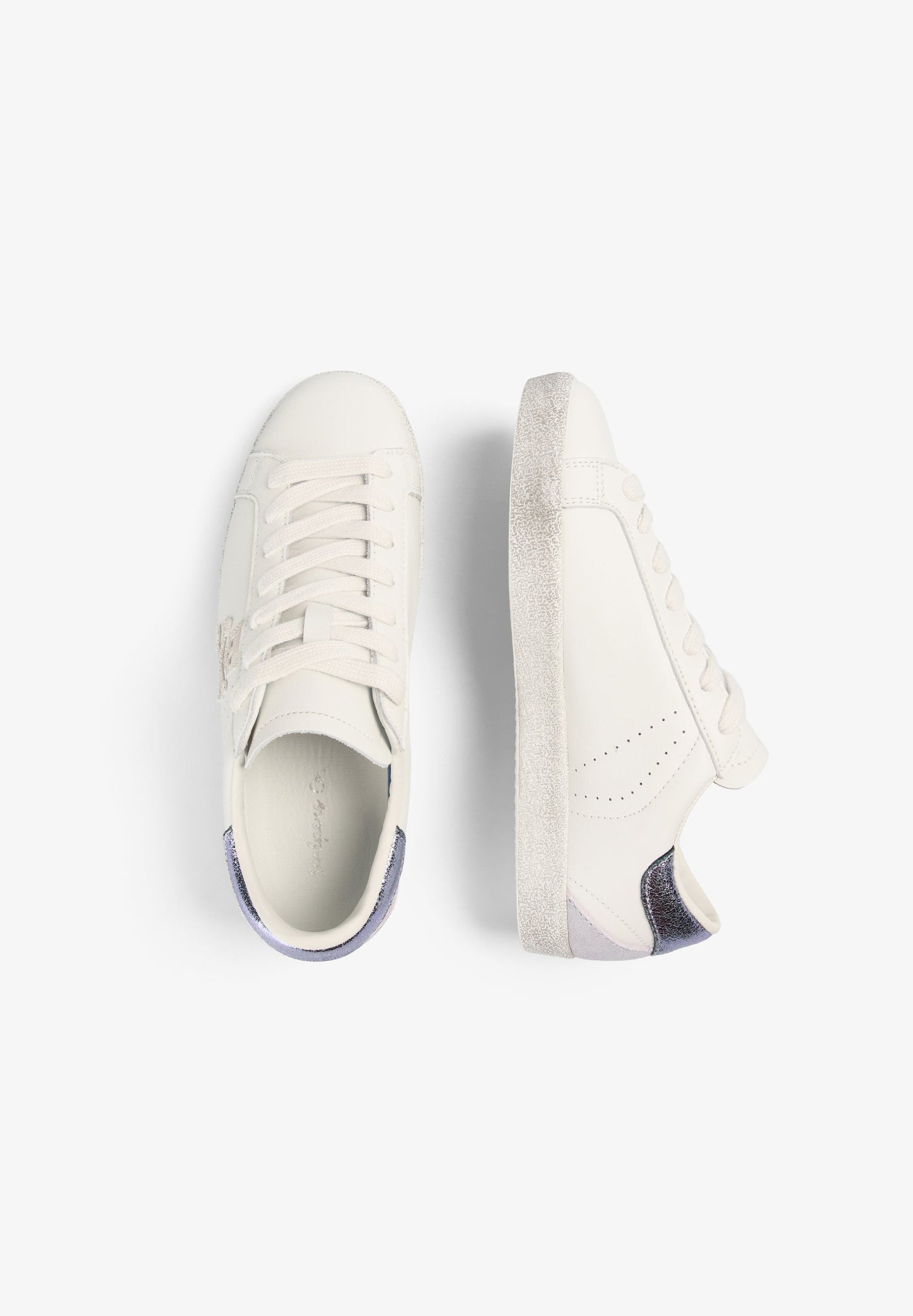 METALLIC CONTRAST LEATHER SNEAKERS