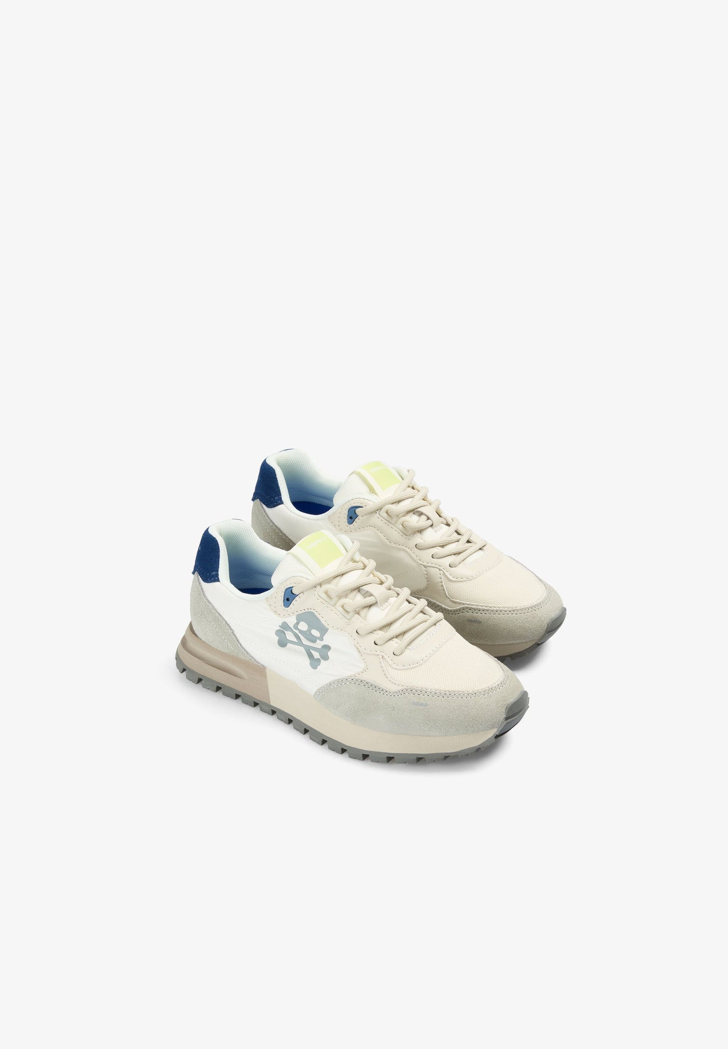 BLUE CONTRAST SKULL SNEAKERS