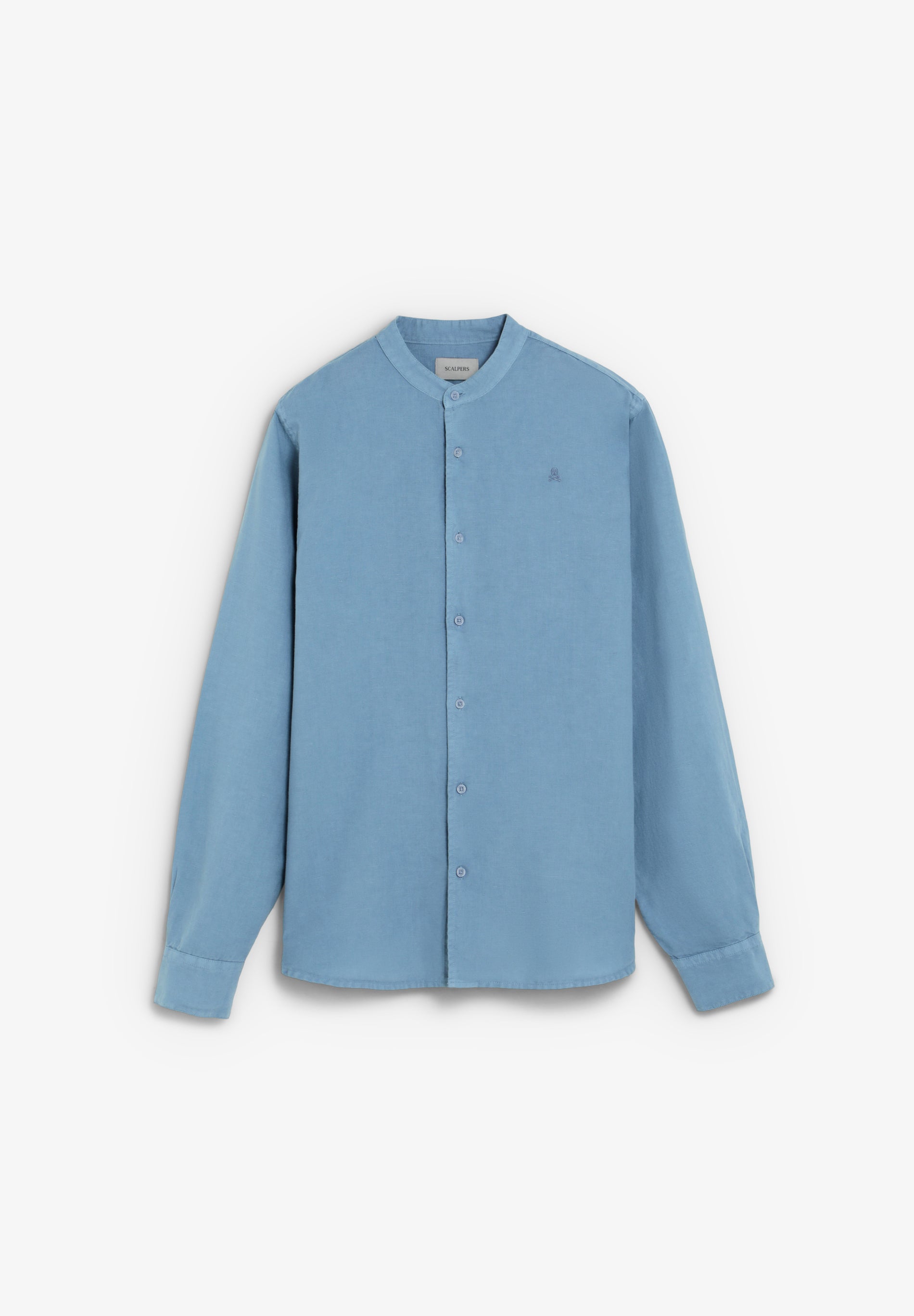 LINEN SHIRT WITH STAND-UP COLLAR