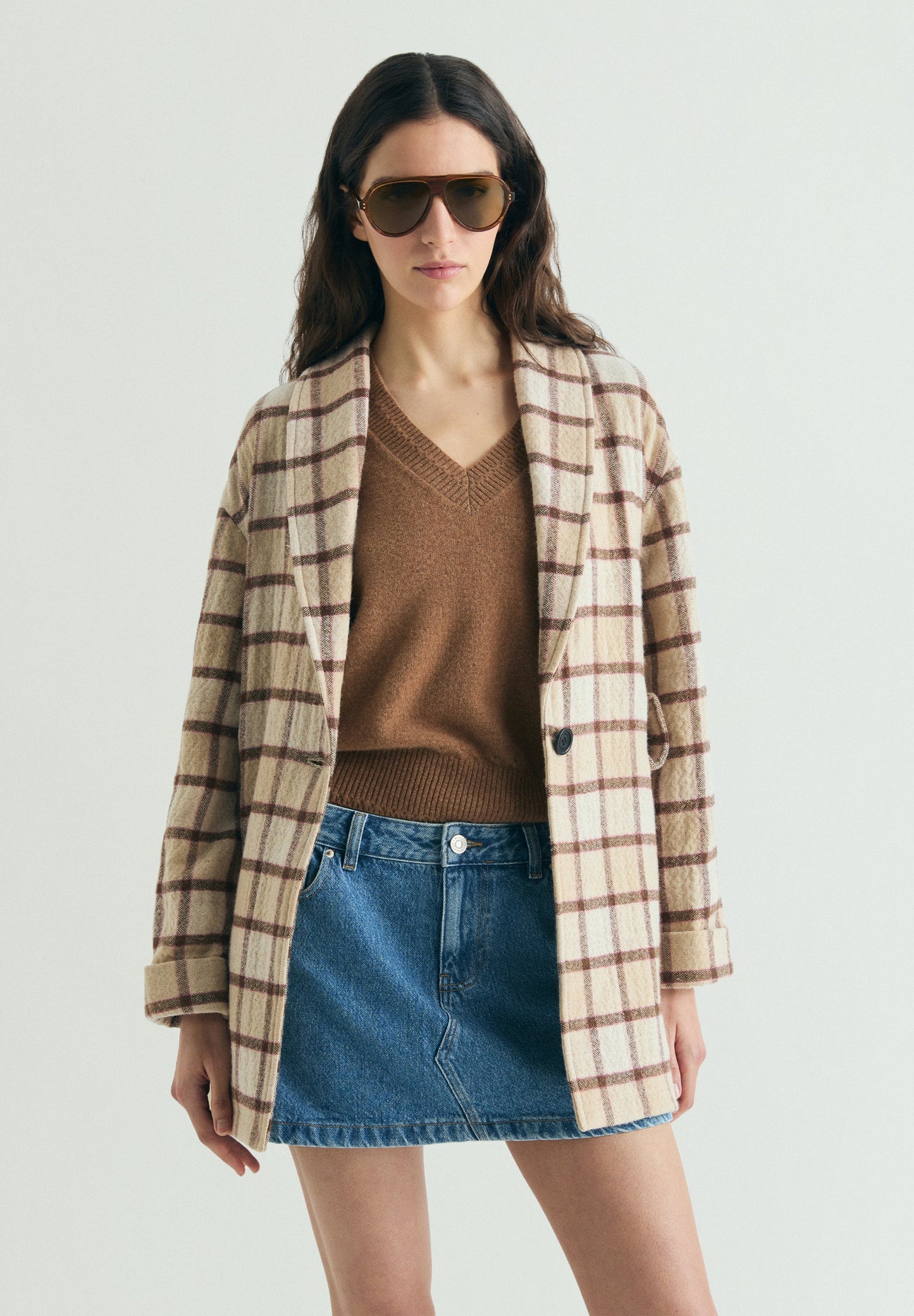 CHECK CLOTH COAT