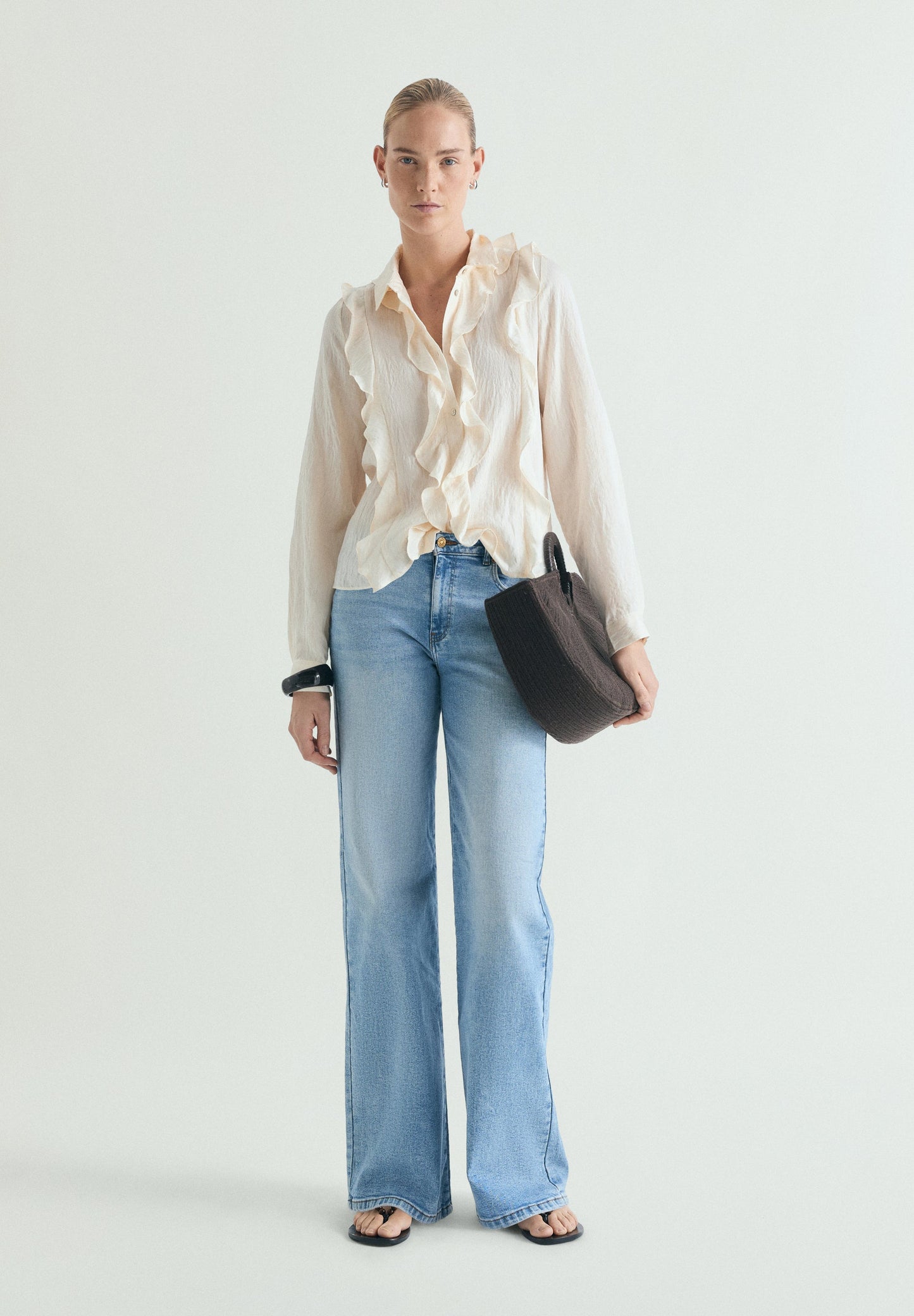 COTTON RUFFLED BLOUSE
