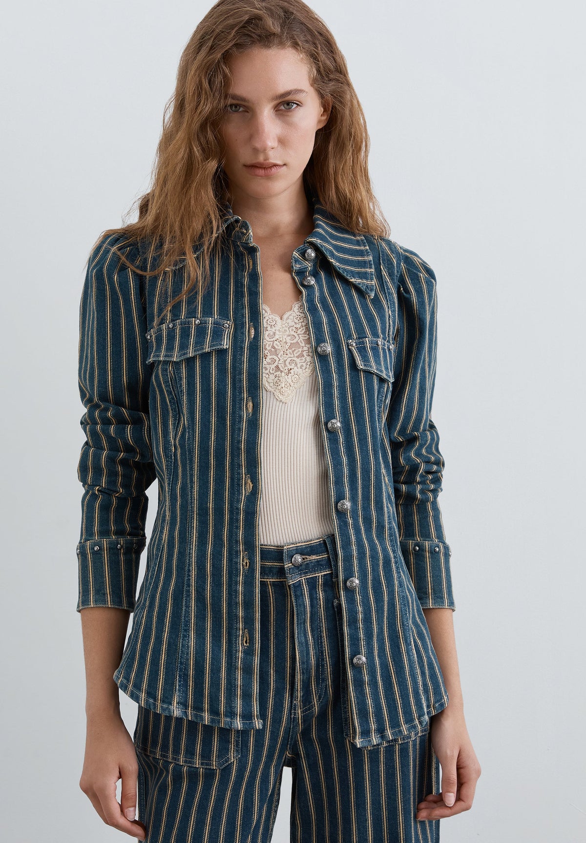 STRIPED DENIM SHIRT