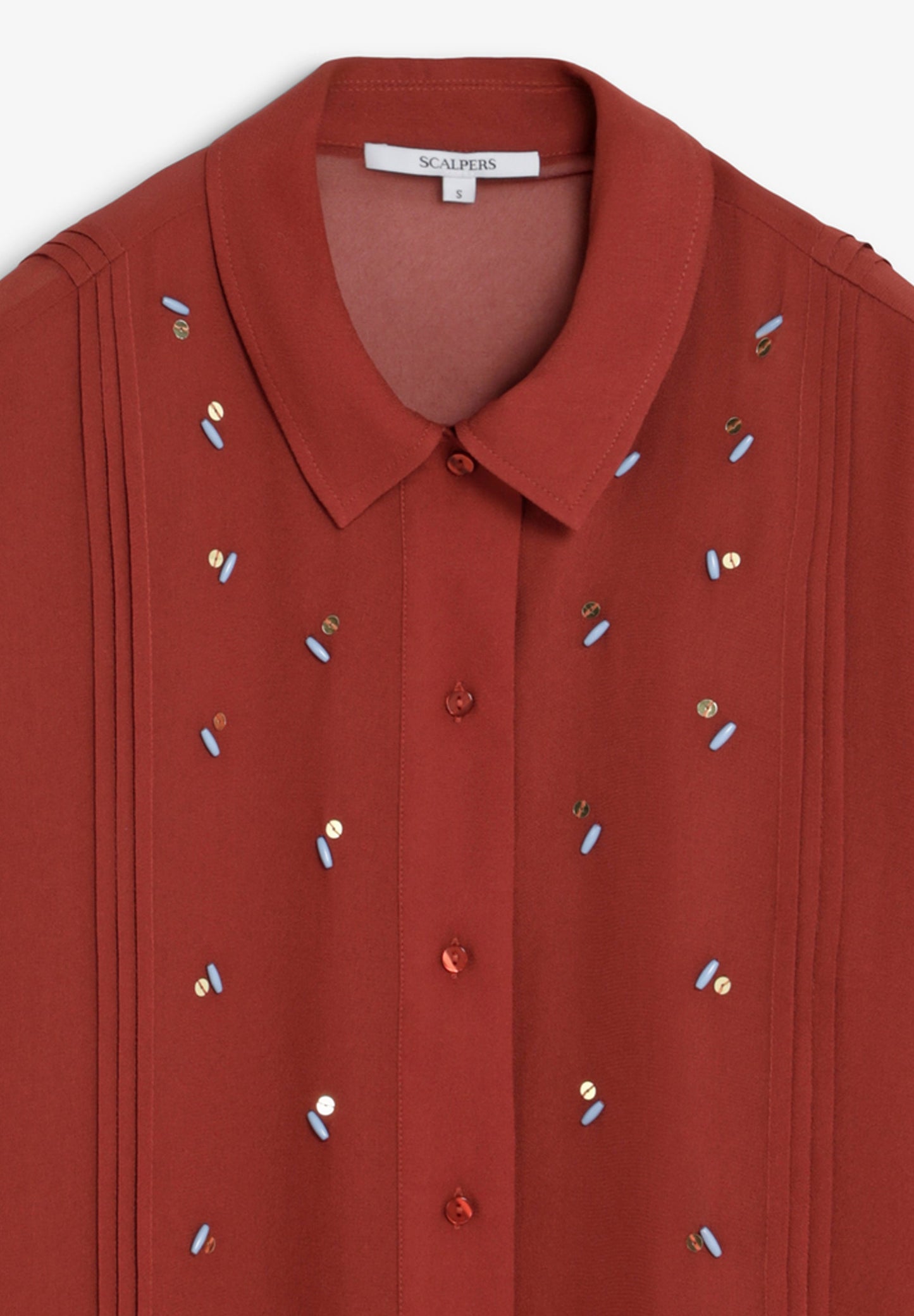 VISCOSE BLOUSE WITH APPLIQUÉ DETAIL