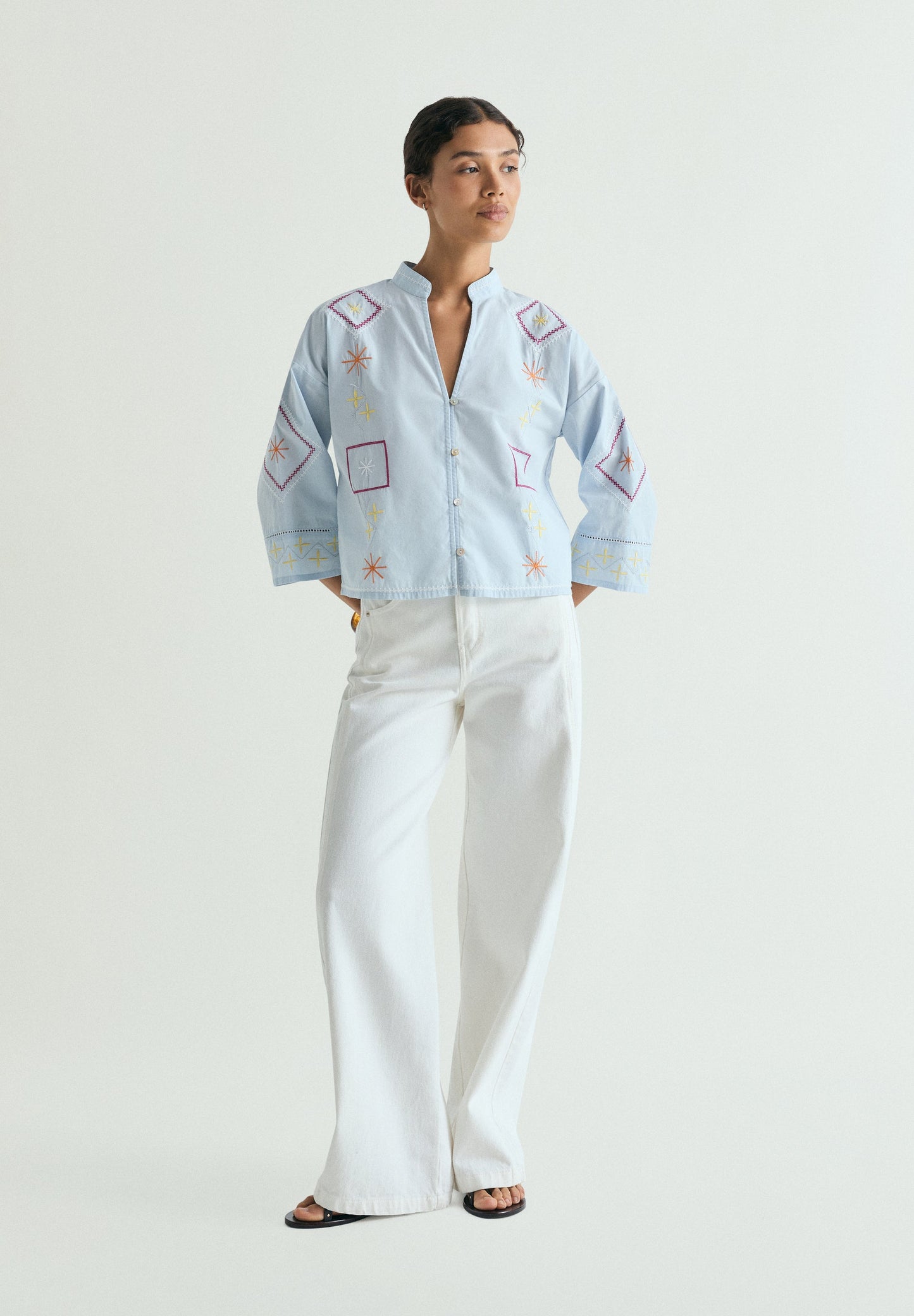 SHIRT WITH EMBROIDERED DETAILS