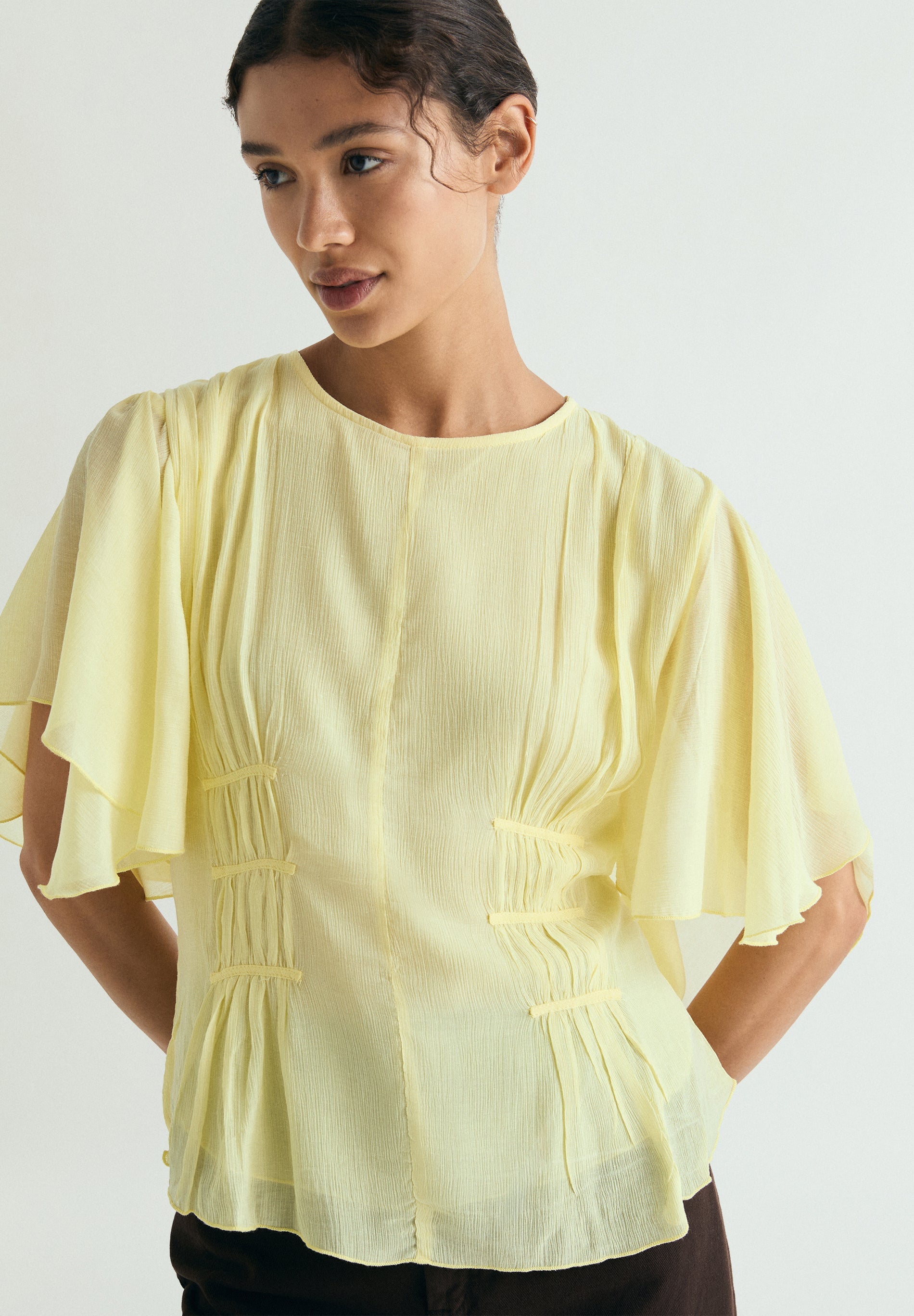 FLOWING GATHERED BLOUSE