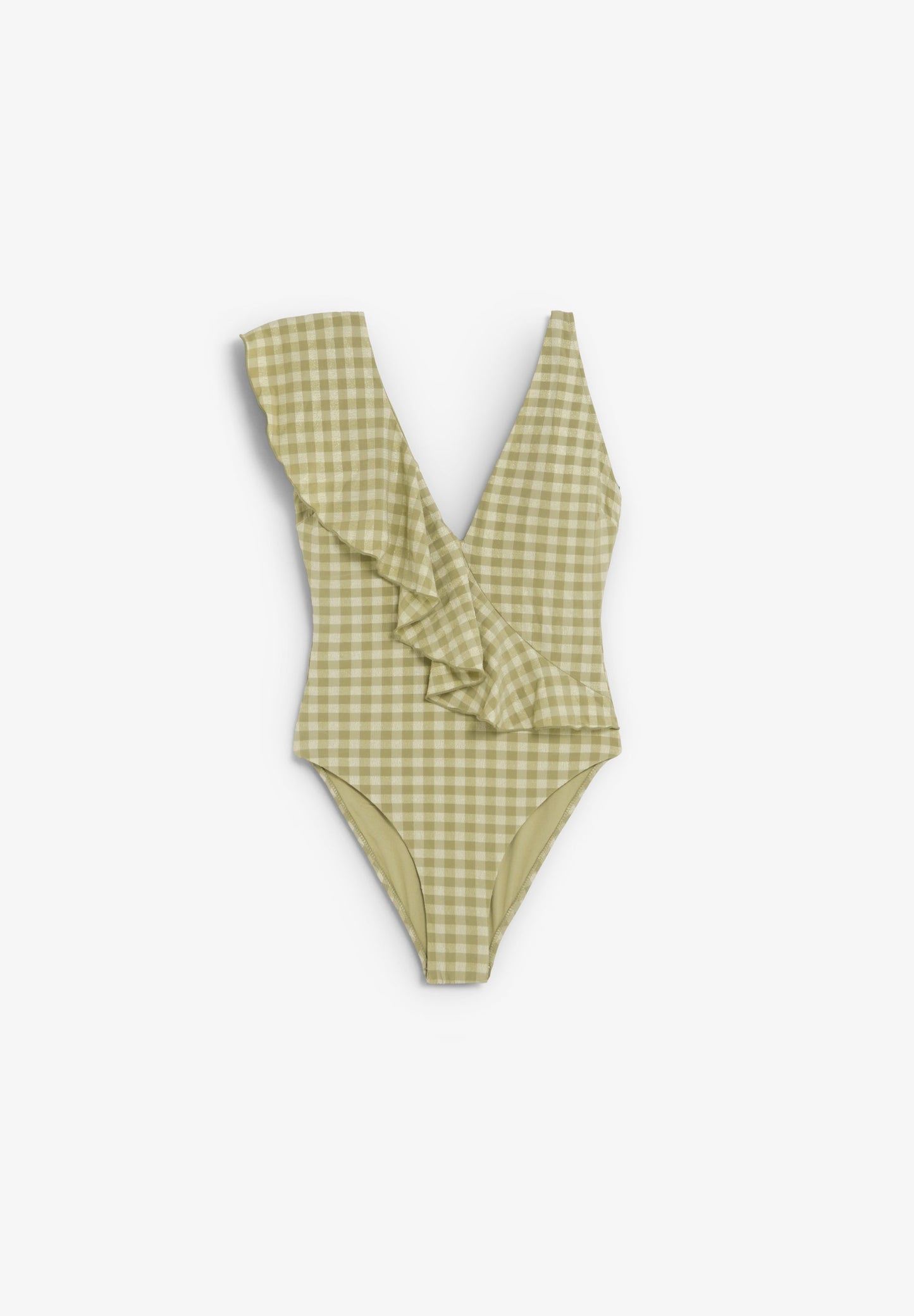 GINGHAM SWIMSUIT WITH RUFFLE
