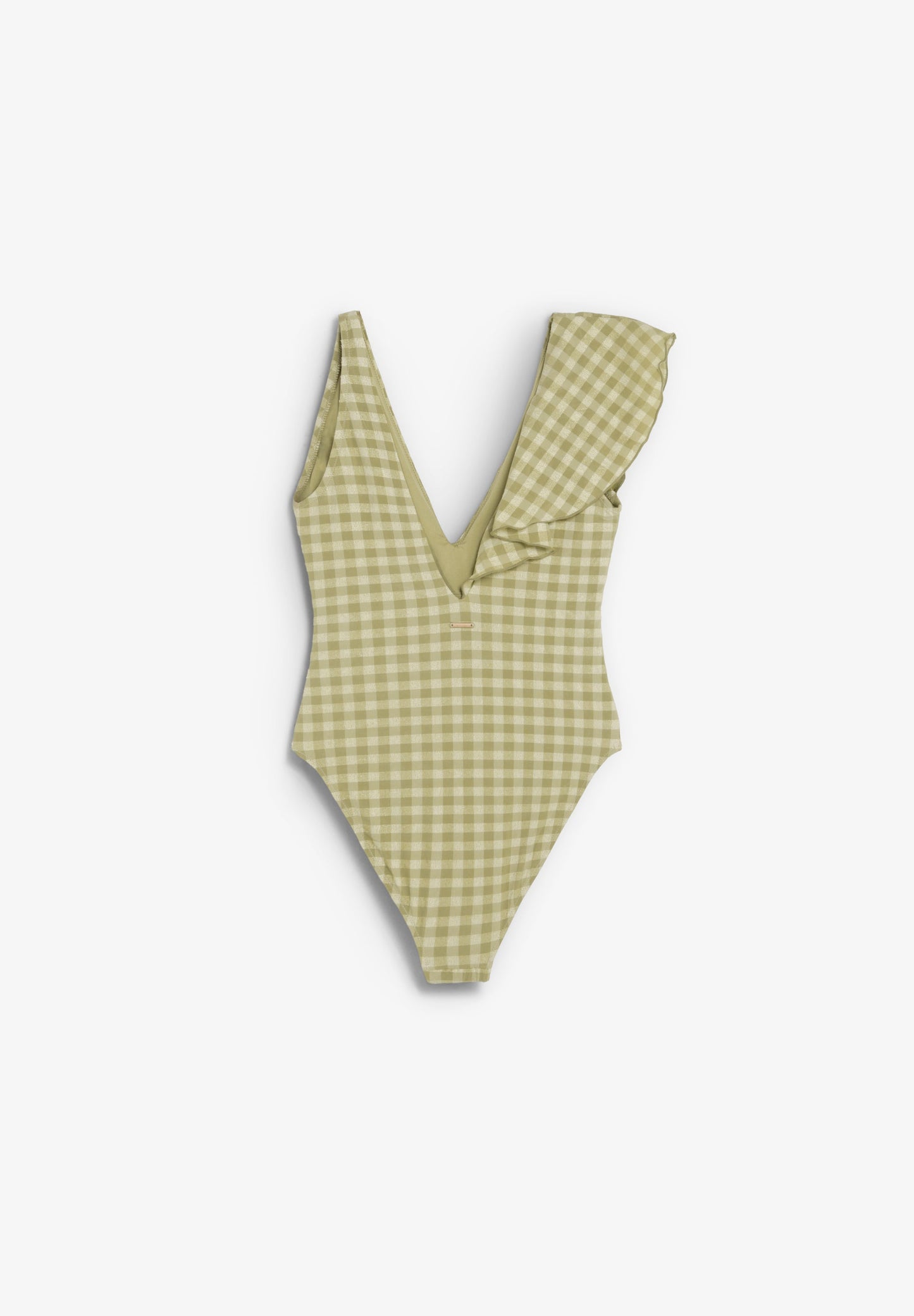 GINGHAM SWIMSUIT WITH RUFFLE