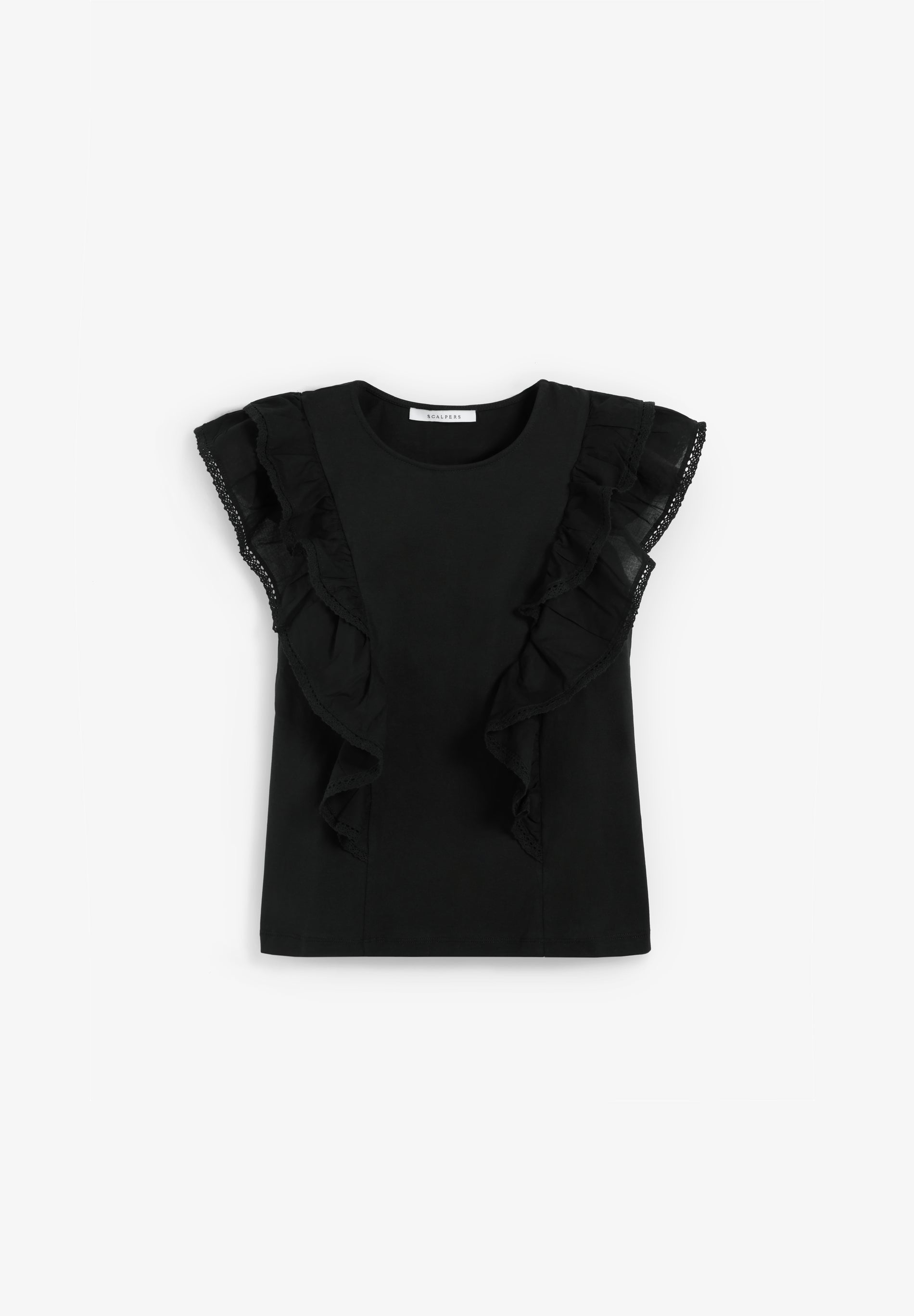 COTTON RUFFLES T-SHIRT