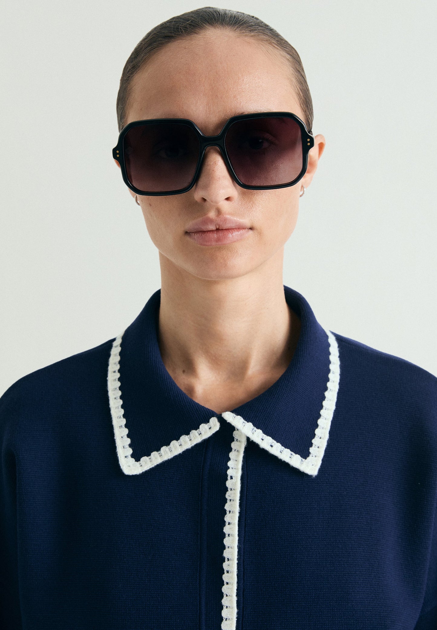 CONTRAST FINE KNIT CARDIGAN