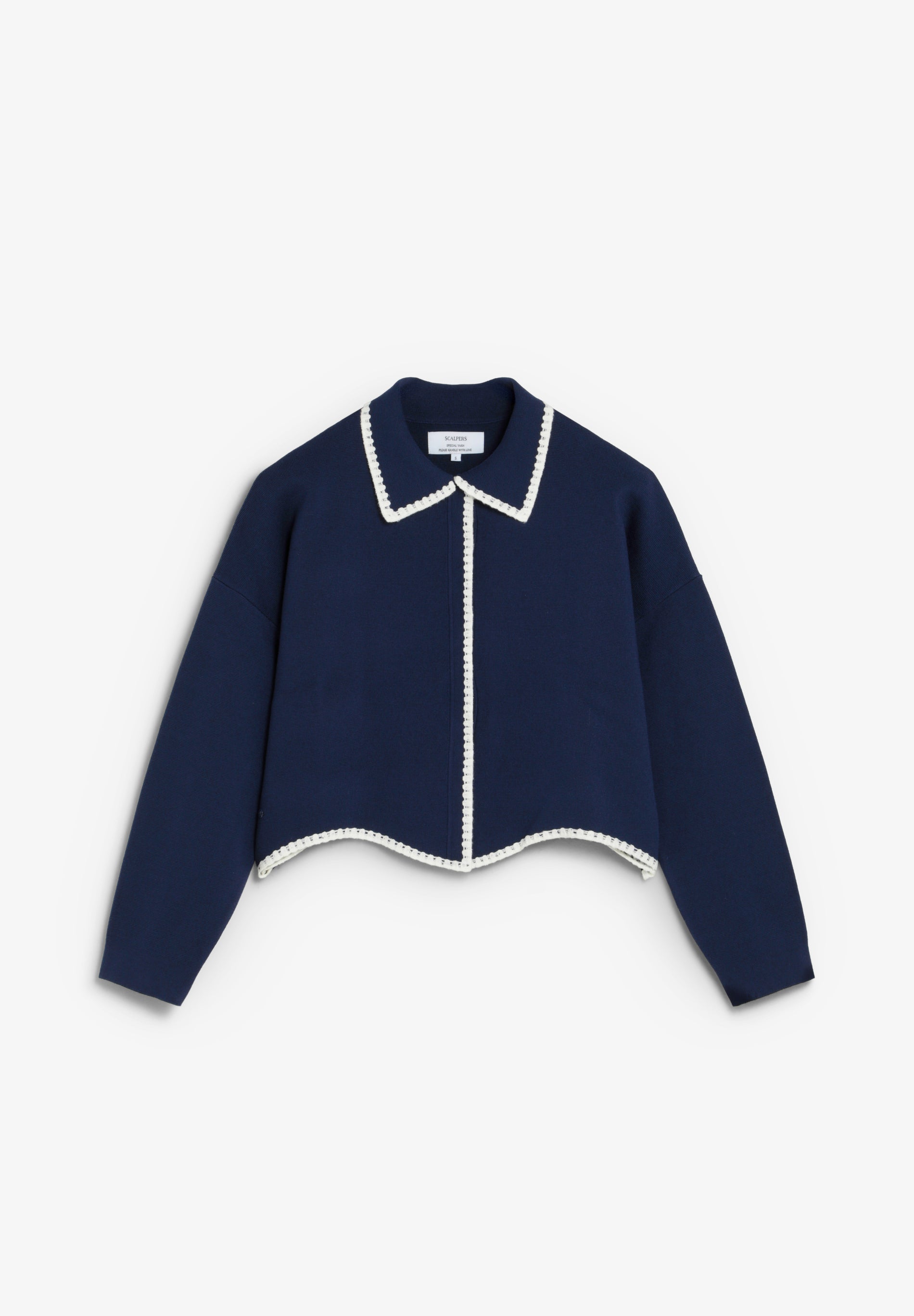 CONTRAST FINE KNIT CARDIGAN