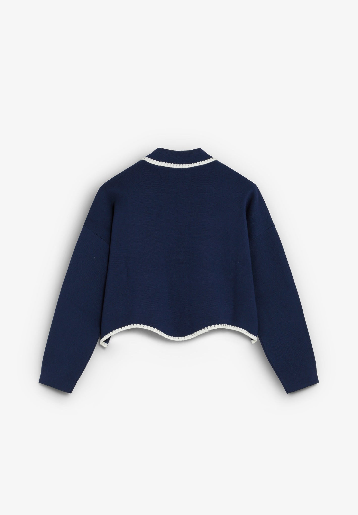 CONTRAST FINE KNIT CARDIGAN