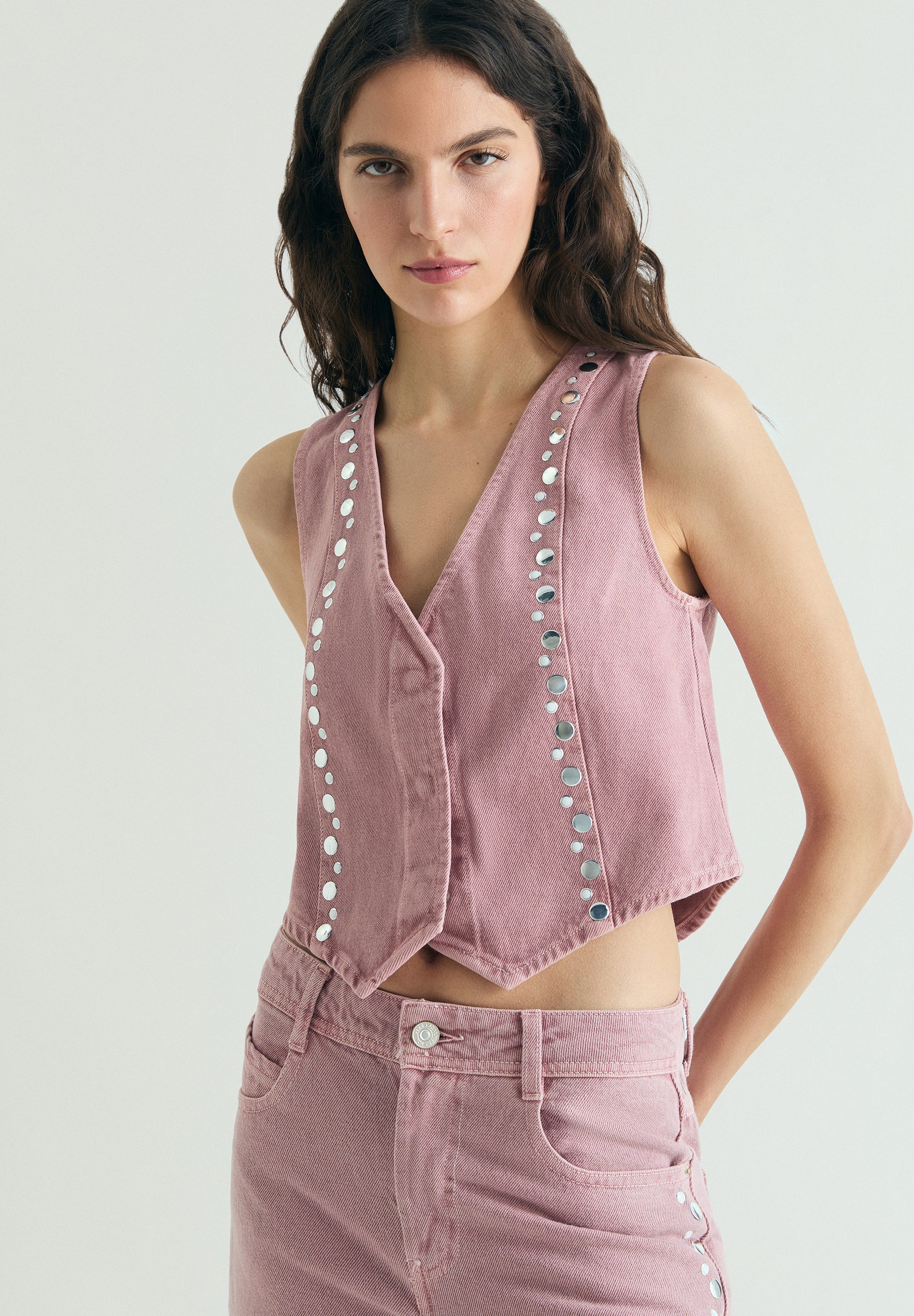 SCSTUDS COLOR DENIM VEST