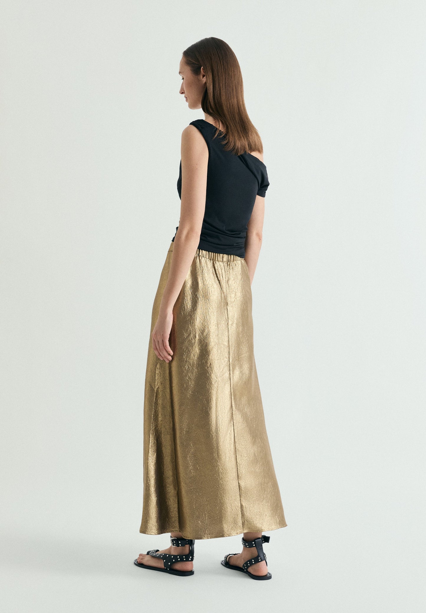 METALLIC MIDI SKIRT