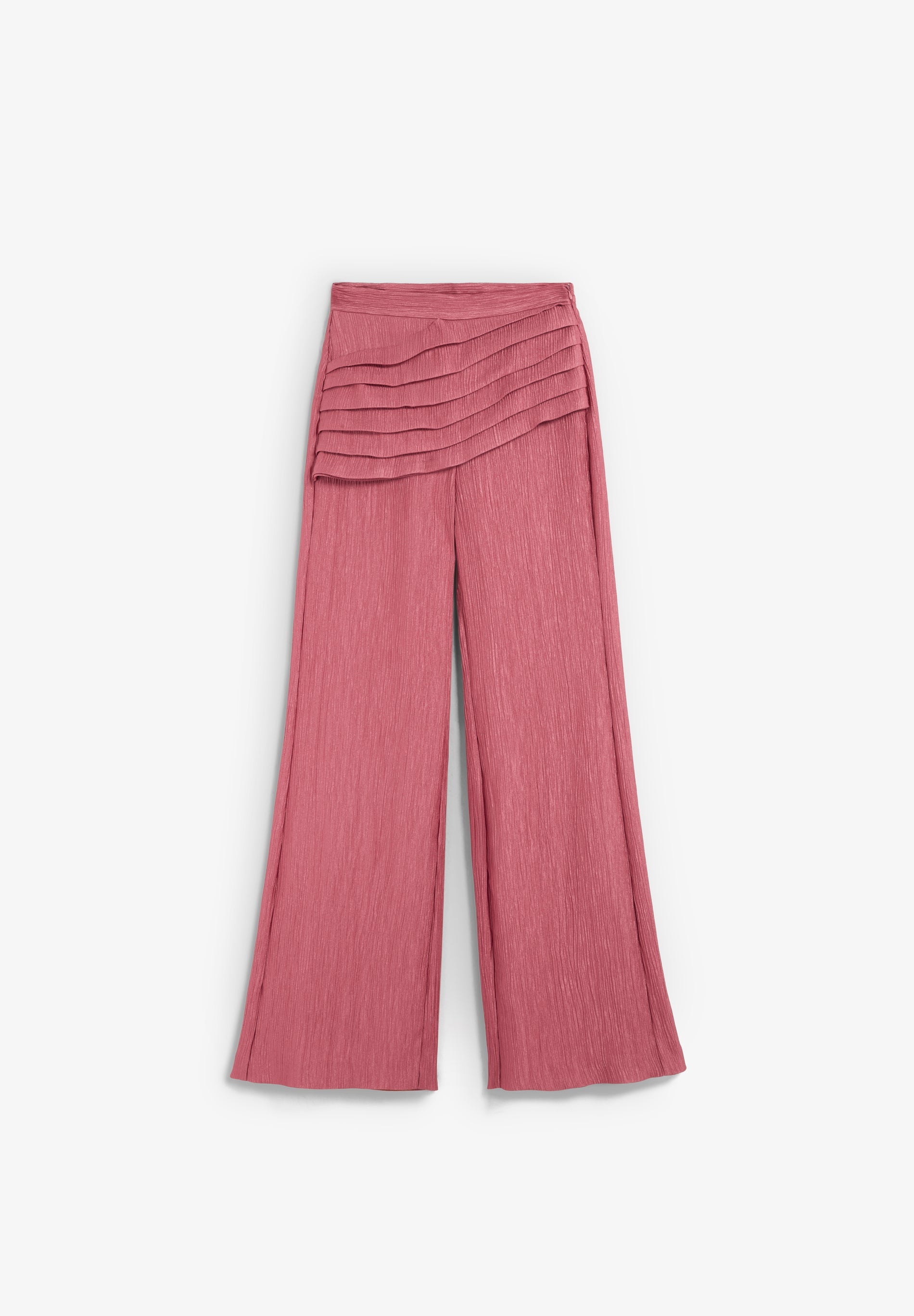 TEXTURED DRAPED TROUSERS