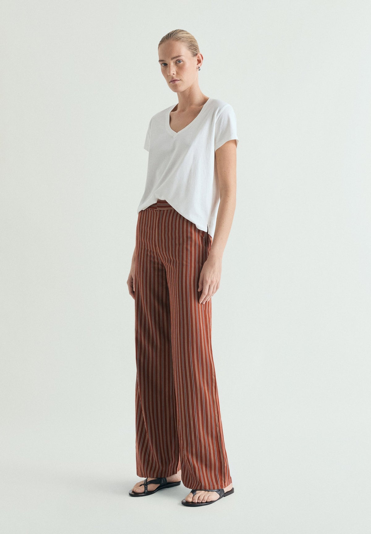 TERRACOTA STRIPED TROUSERS