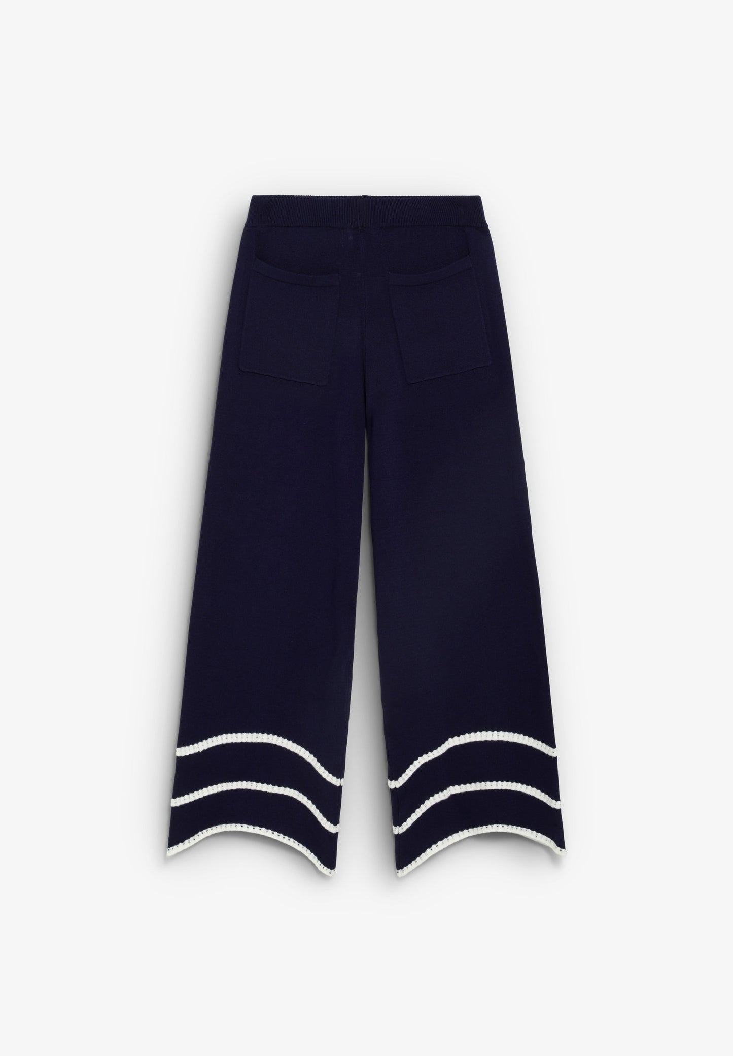 CONTRAST FINE KNIT TROUSERS