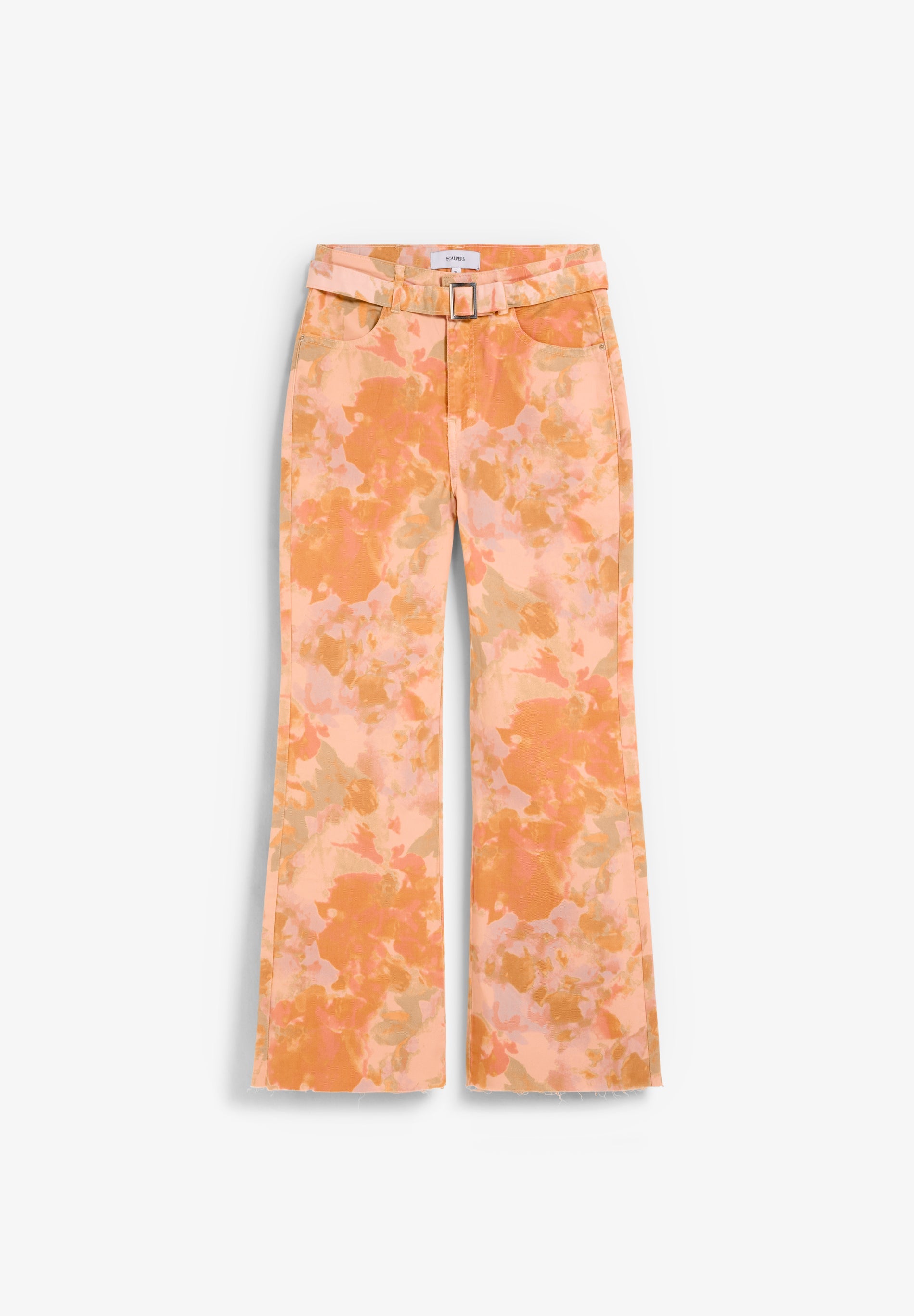 FLARED FLORAL PRINT JEANS