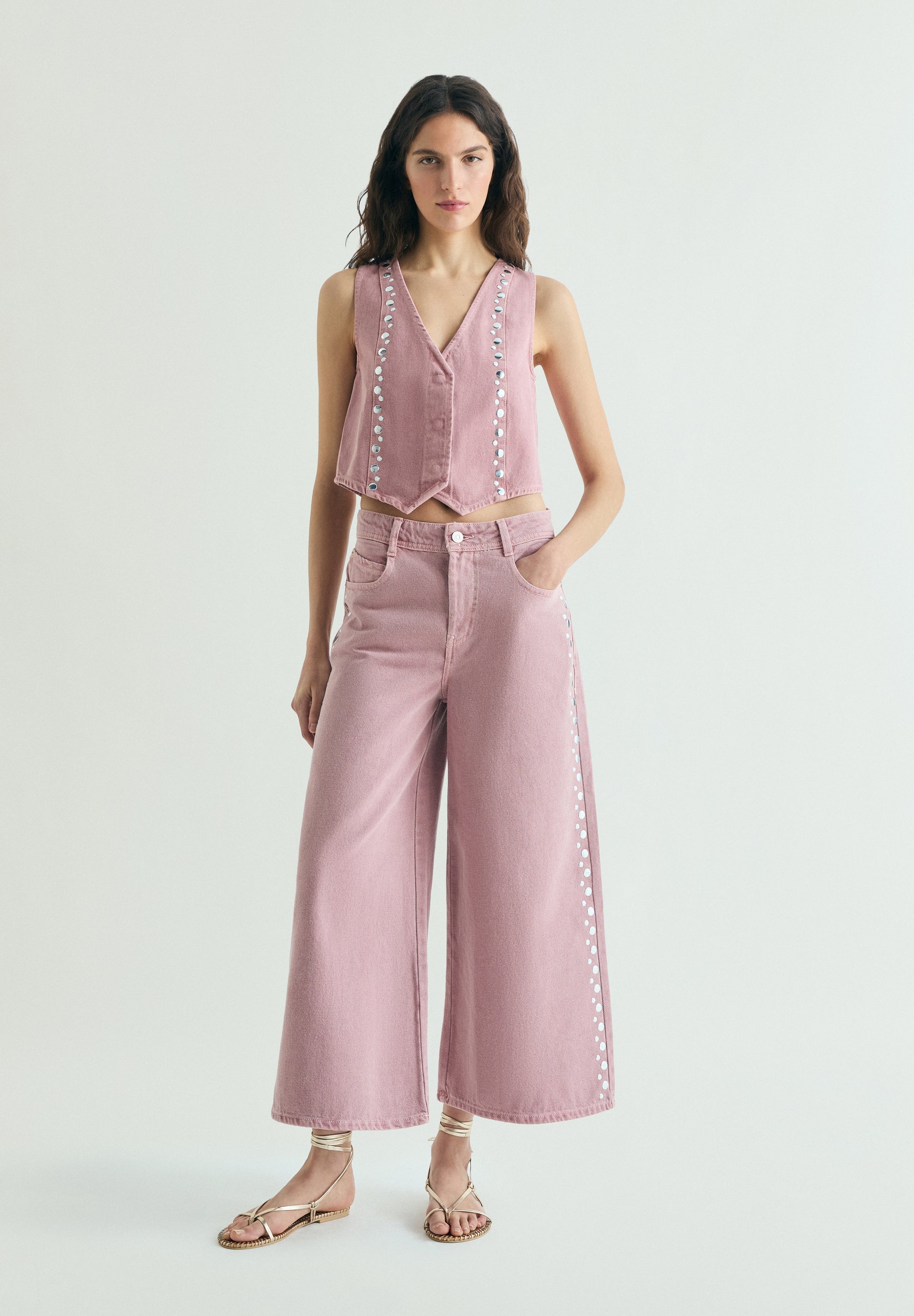 SCSTUDS COLOR DENIM PANT