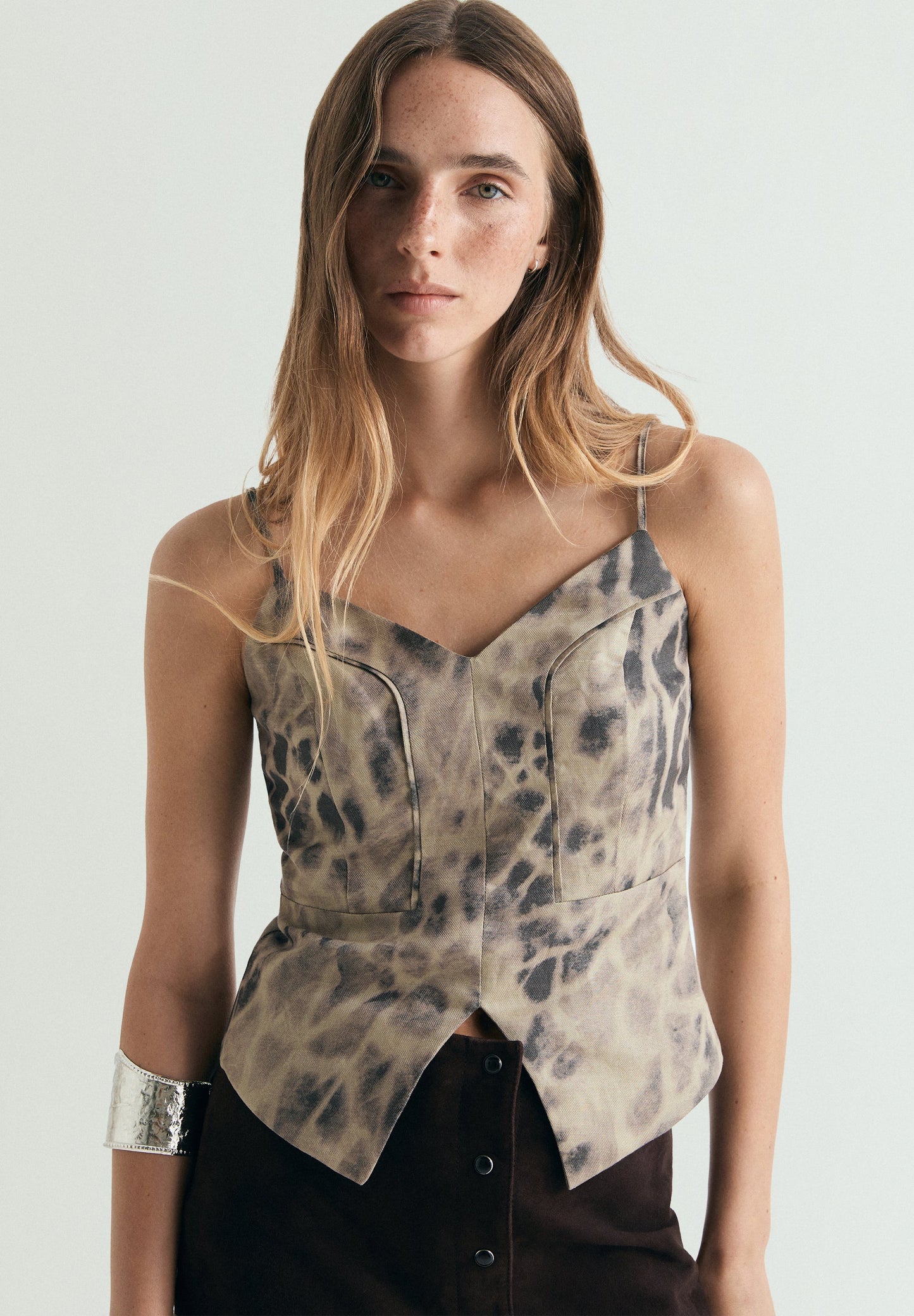 PRINTED LINEN TOP
