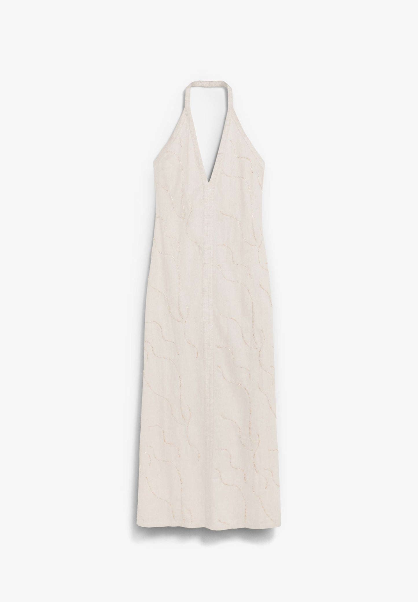 BEADED HALTER DRESS