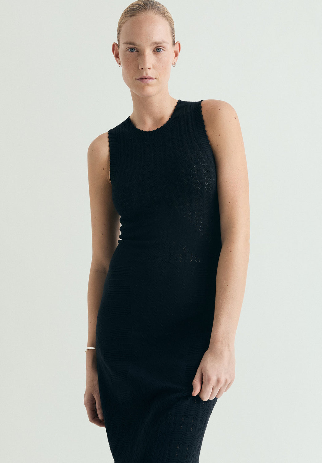 openwork knitted dress with opening Loire Openwork Knit Dress