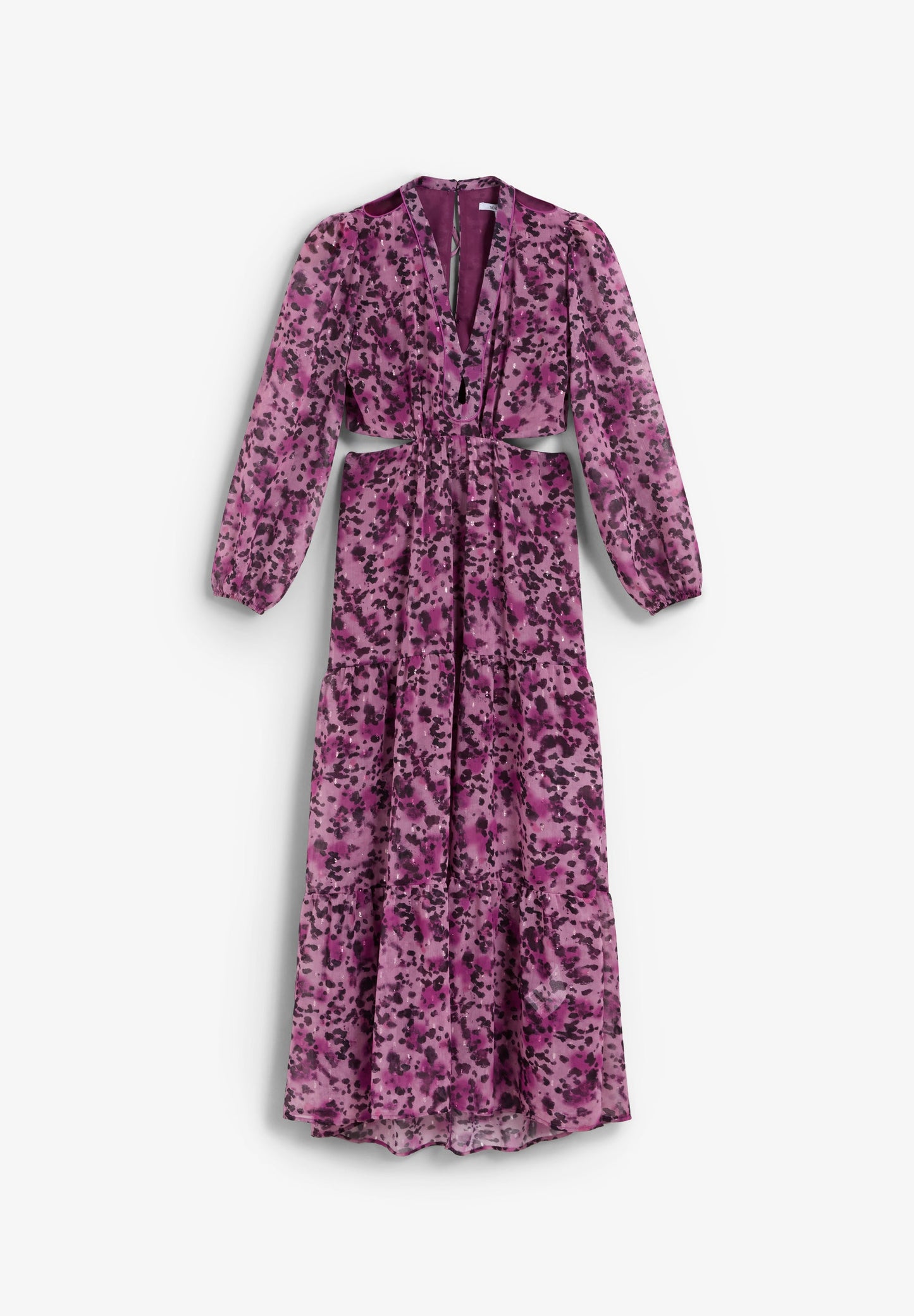 PRINTED MIDI DRESS WITH OPENINGS